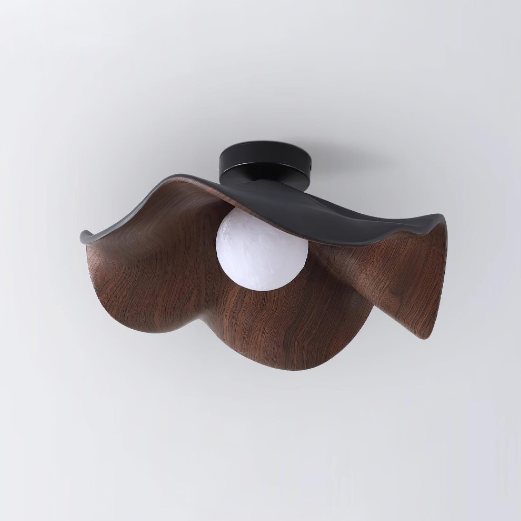 Muto Lampada da Soffitto in Legno Nero e Bianco