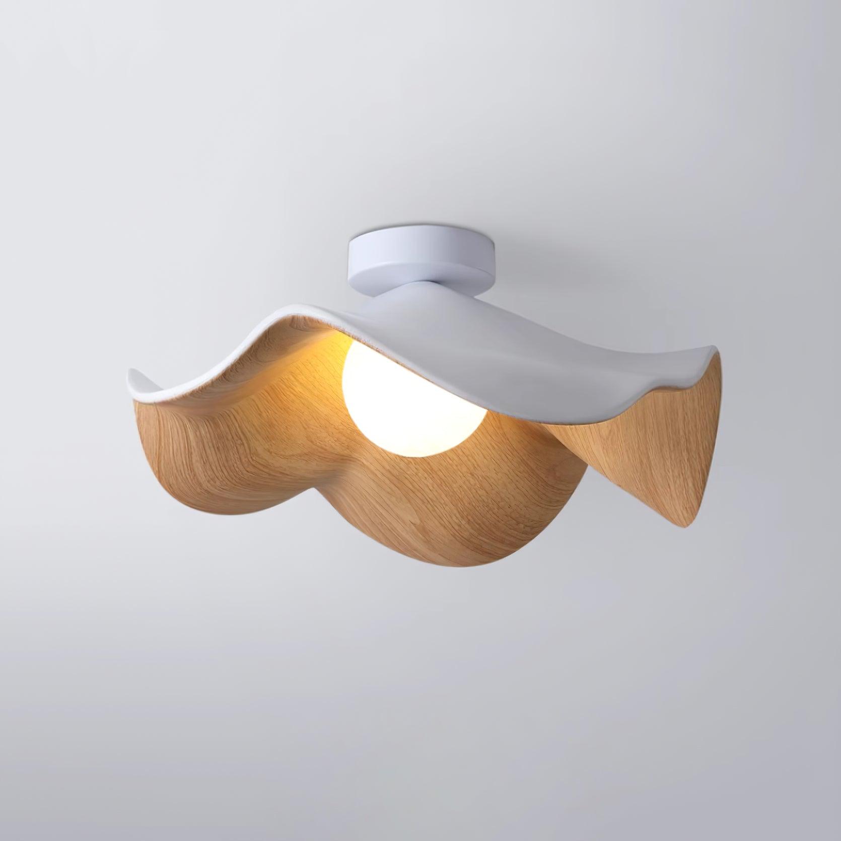 Muto Lampada da Soffitto in Legno Nero e Bianco