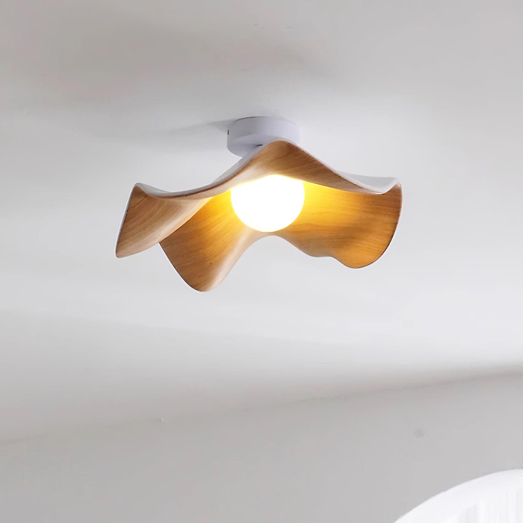Muto Lampada da Soffitto in Legno Nero e Bianco