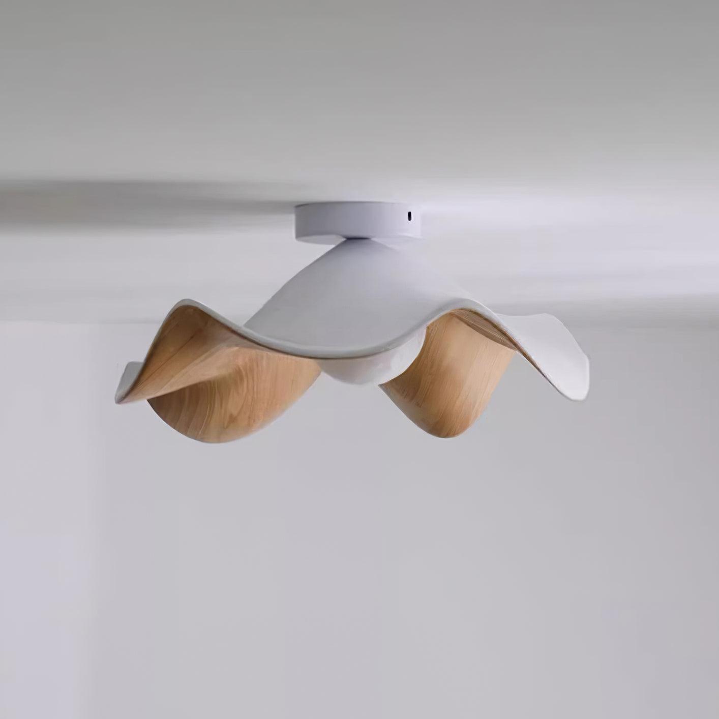 Muto Lampada da Soffitto in Legno Nero e Bianco