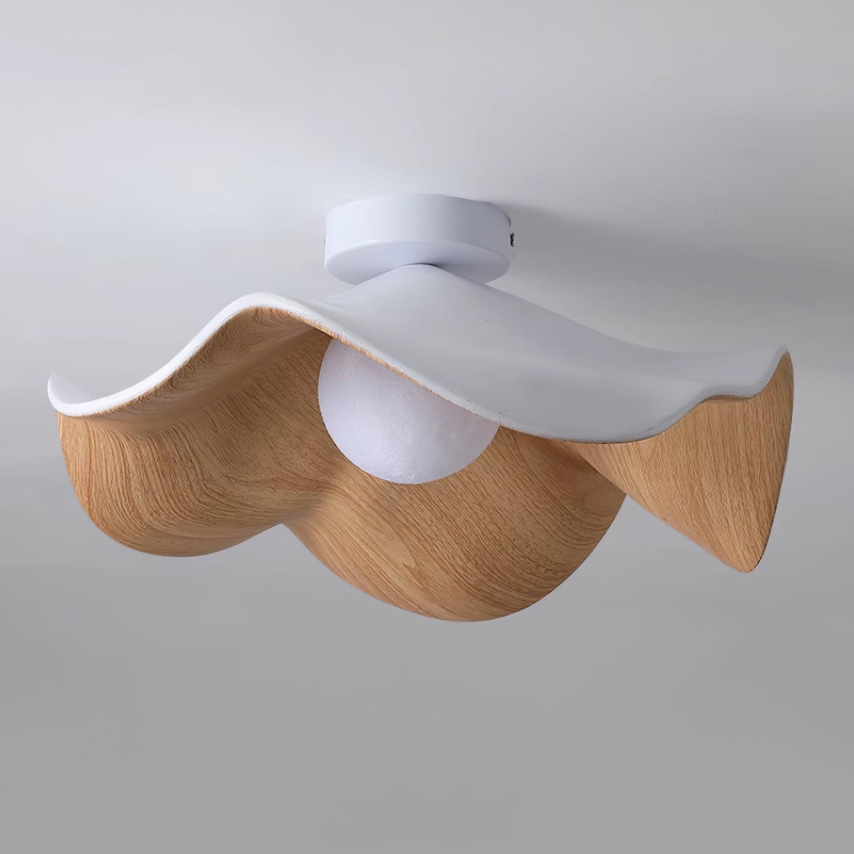 Muto Lampada da Soffitto in Legno Nero e Bianco