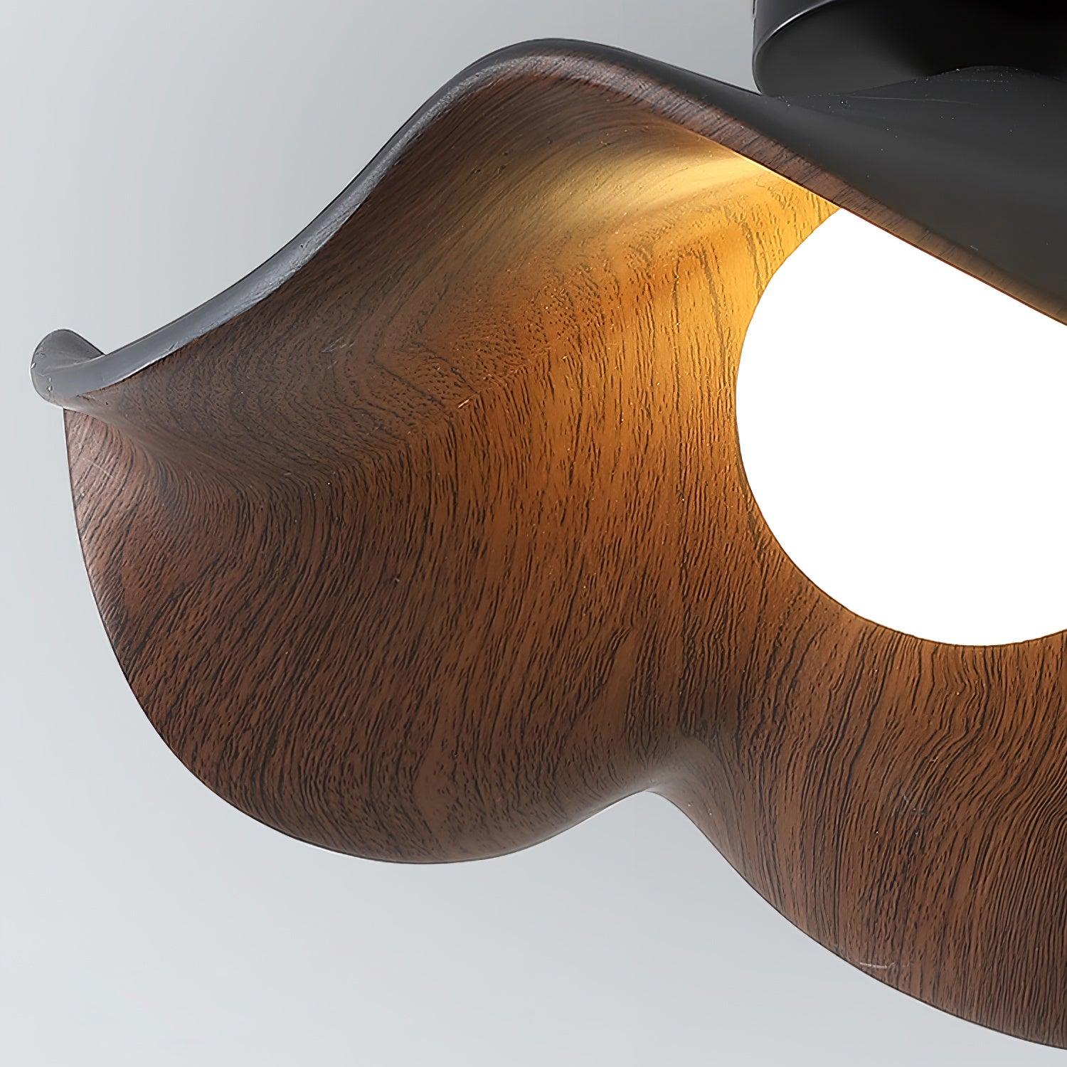 Muto Lampada da Soffitto in Legno Nero e Bianco