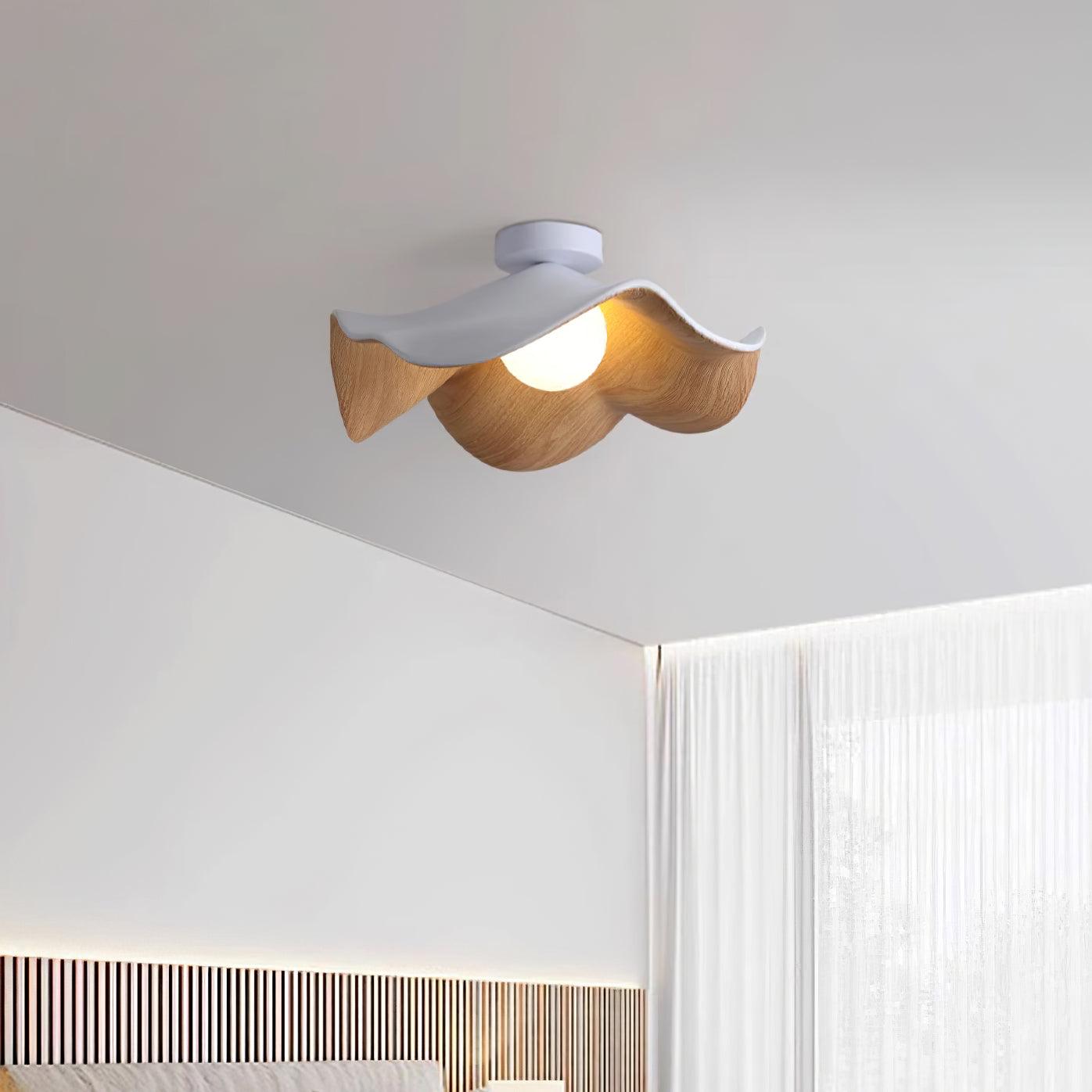 Muto Lampada da Soffitto in Legno Nero e Bianco