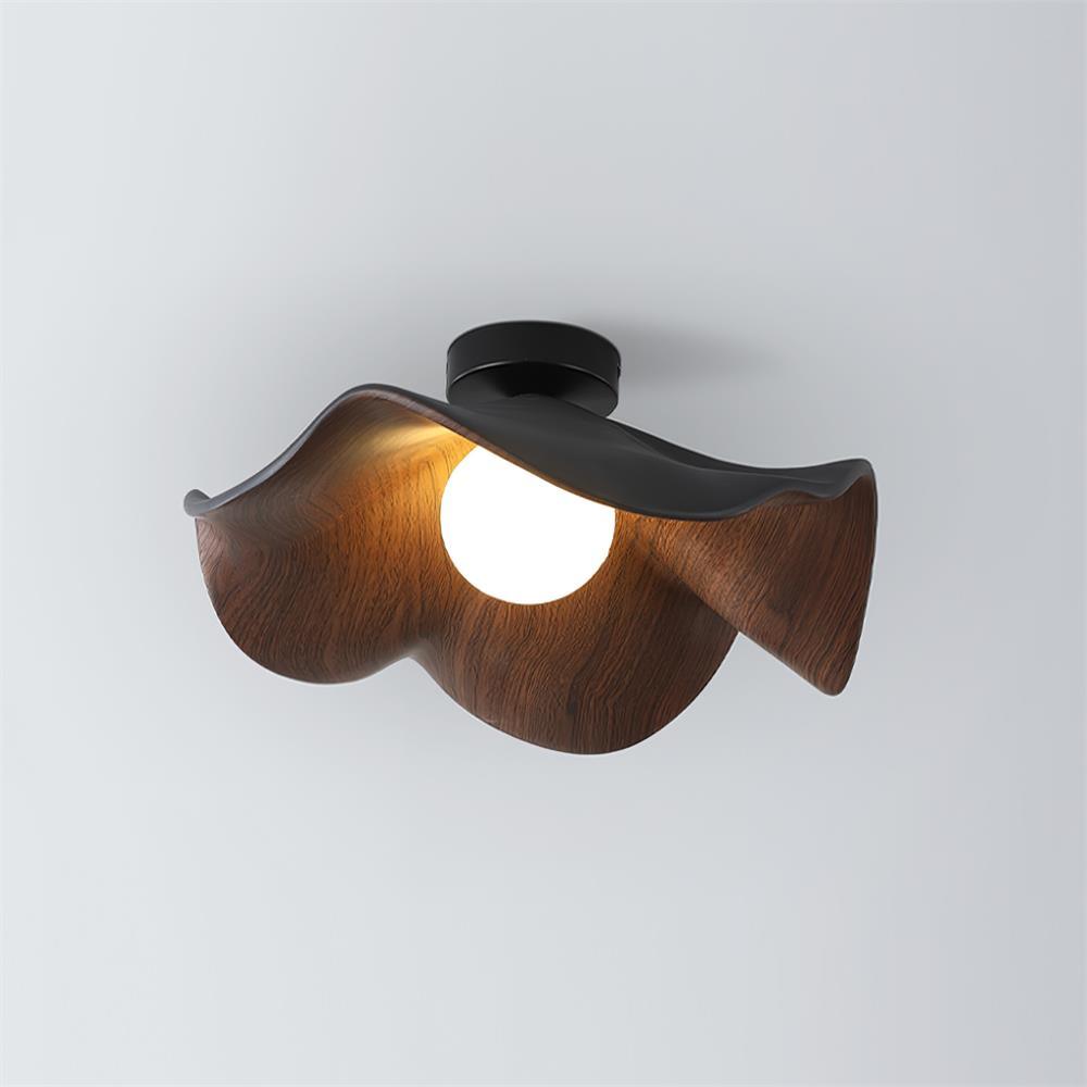 Muto Lampada da Soffitto in Legno Nero e Bianco