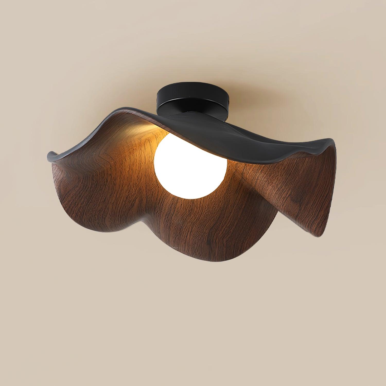 Muto Lampada da Soffitto in Legno Nero e Bianco