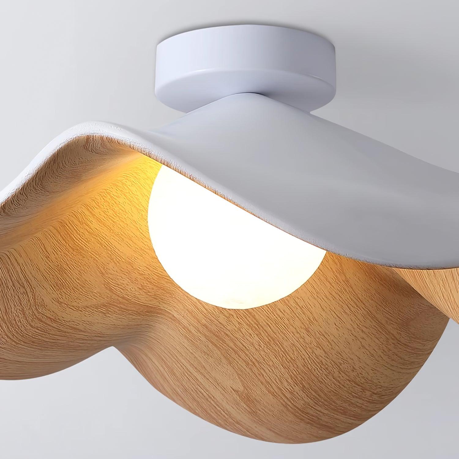 Muto Lampada da Soffitto in Legno Nero e Bianco