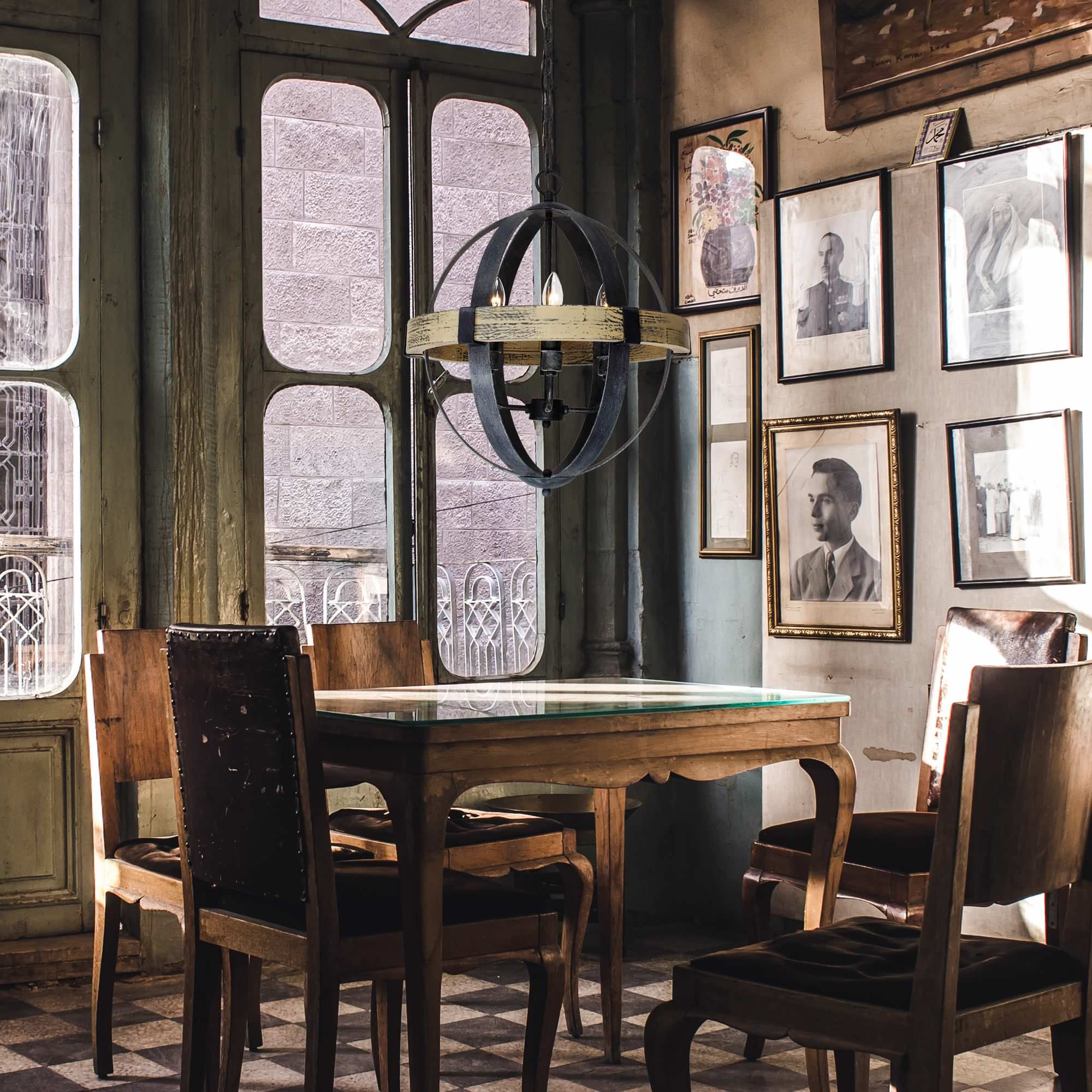 Luxe Vintage Industrial Wooden Metal Pendant Lamp - Lamp Copper