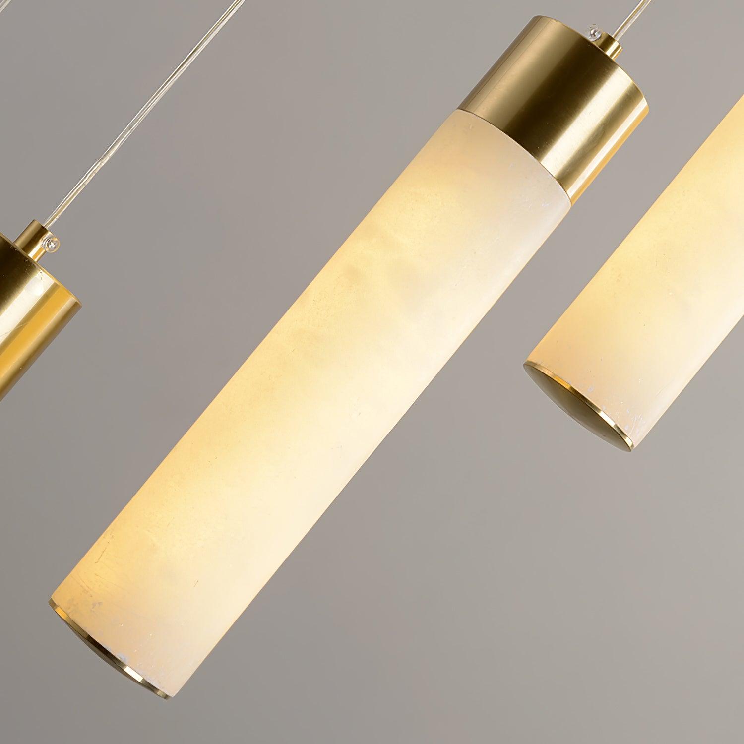 Zeal Modern Minimalist Cascade Alabaster Chandelier - Lamp Copper