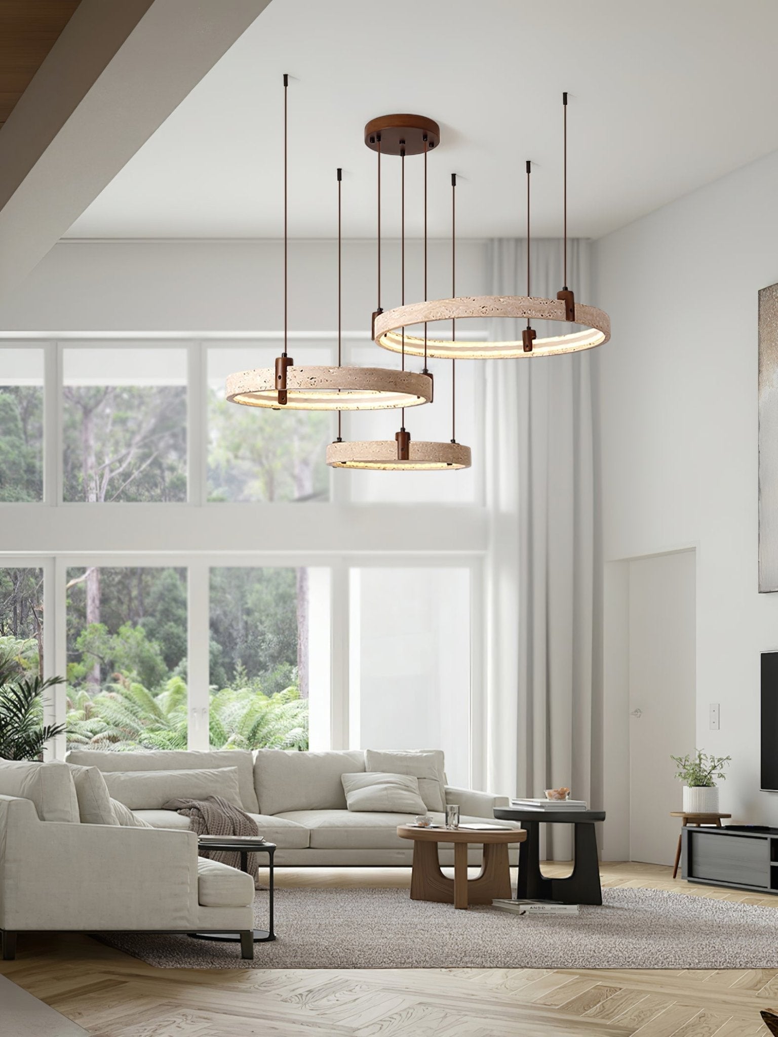 Orvinir Travertine Chandelier - Neutralighting
