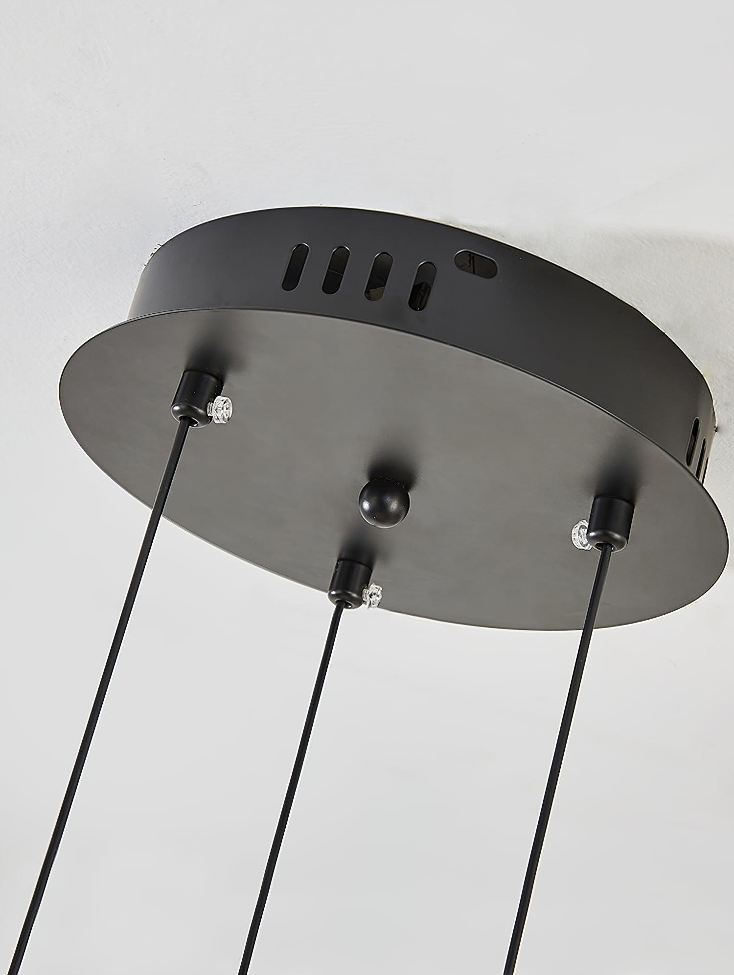 Chandelier Black White Rods and Globe Modern - Blowlighting