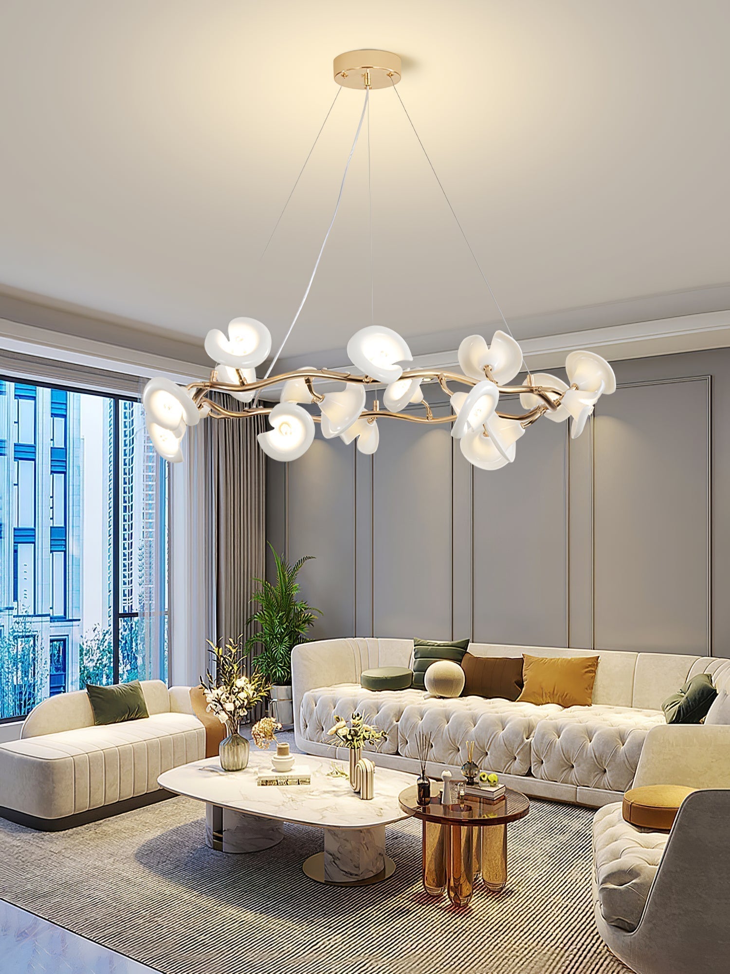 Aurora Chandelier Blossom Branch Elegant - Blowlighting
