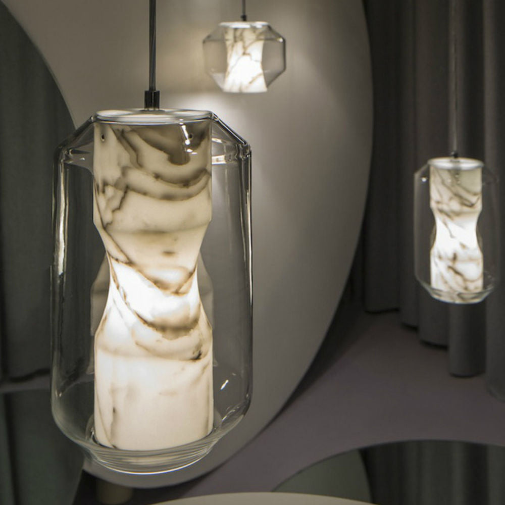 Allirila Modern Minimalist Alabaster Glass Pendant Lamp - Lamp Copper