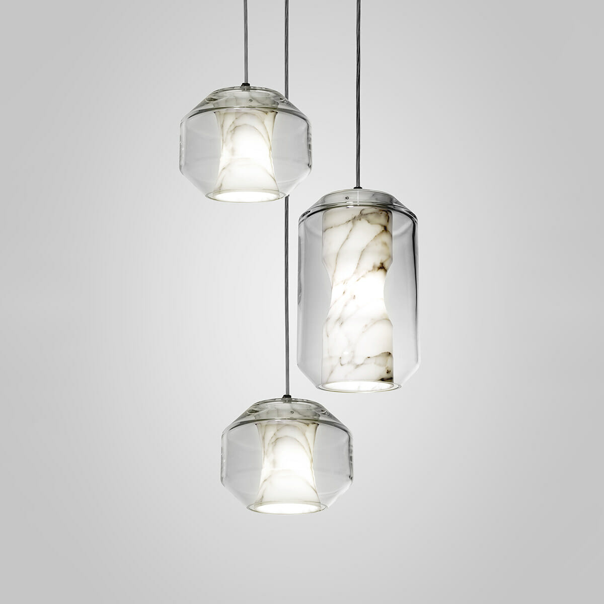 Allirila Modern Minimalist Alabaster Glass Pendant Lamp - Lamp Copper