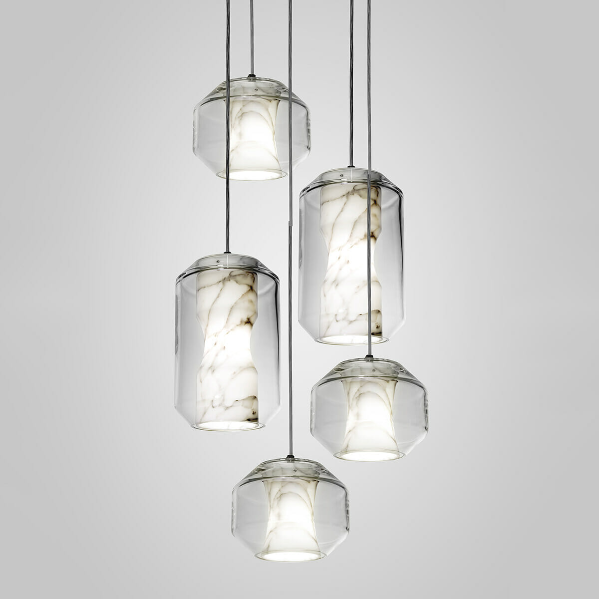 Allirila Modern Minimalist Alabaster Glass Pendant Lamp - Lamp Copper