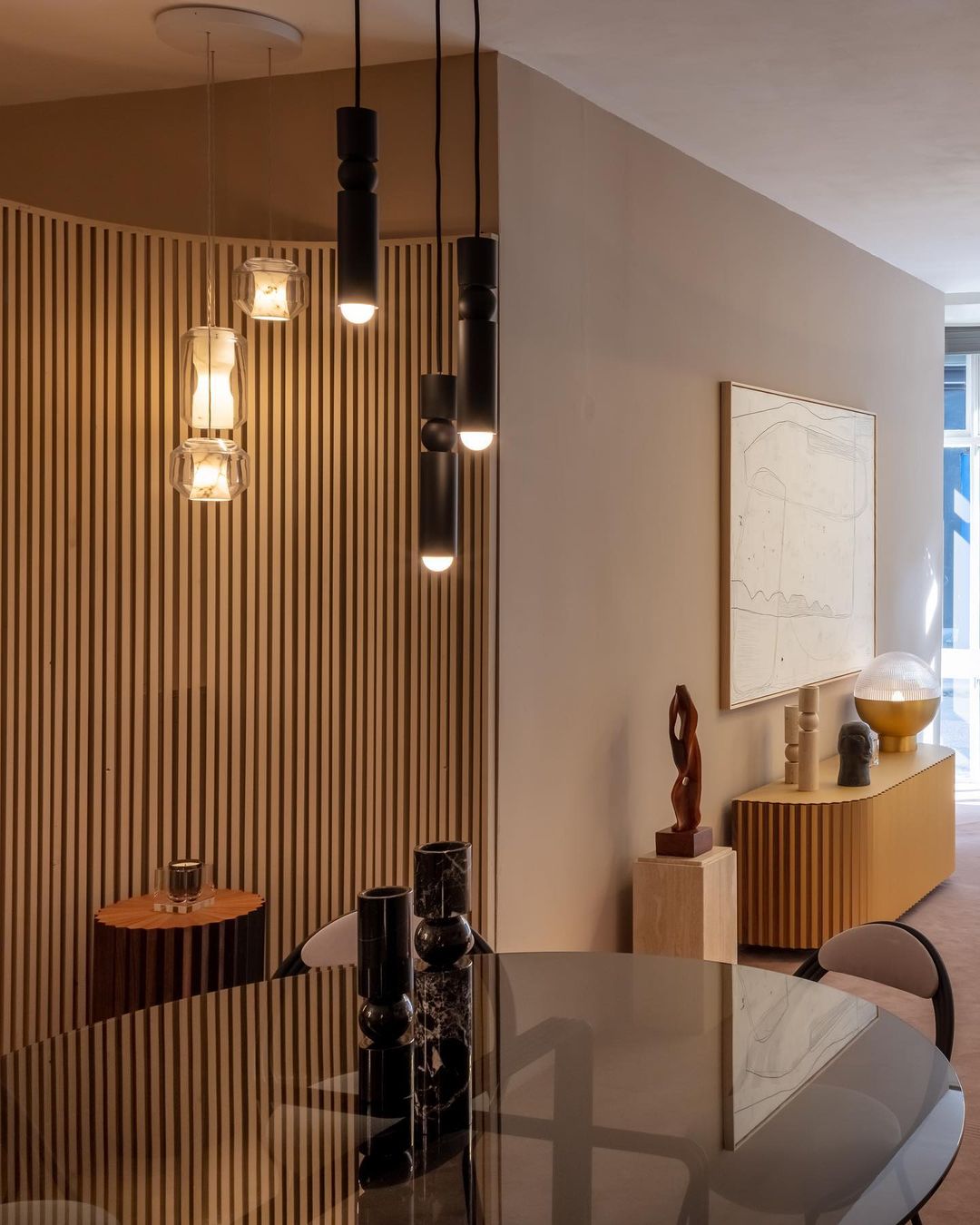 Allirila Modern Minimalist Alabaster Glass Pendant Lamp - Lamp Copper