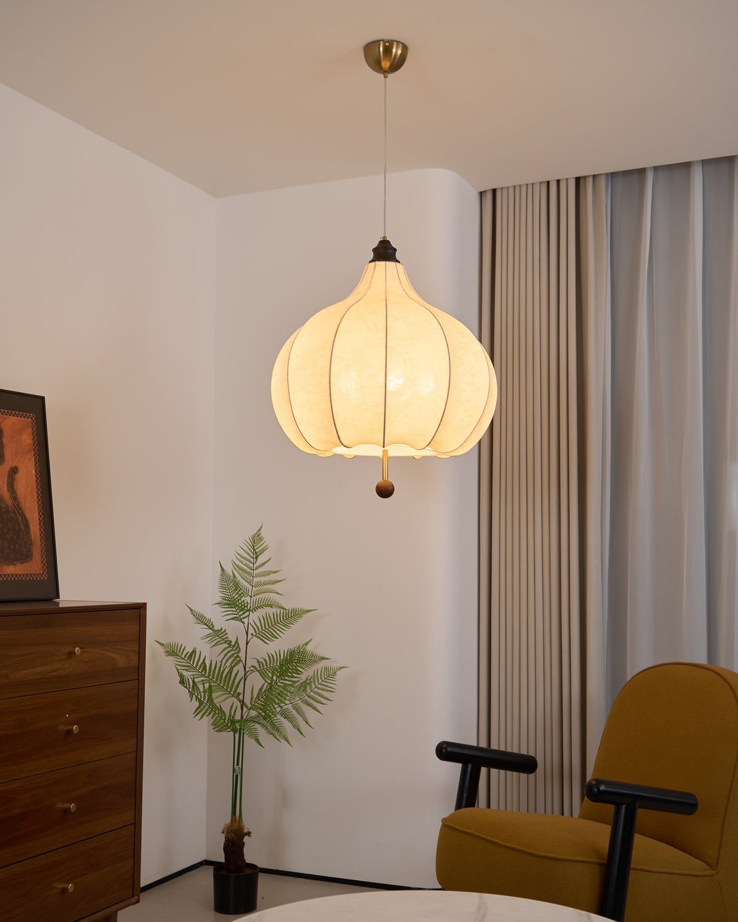 Chestnut Fabric Pendant Light - Blowlighting