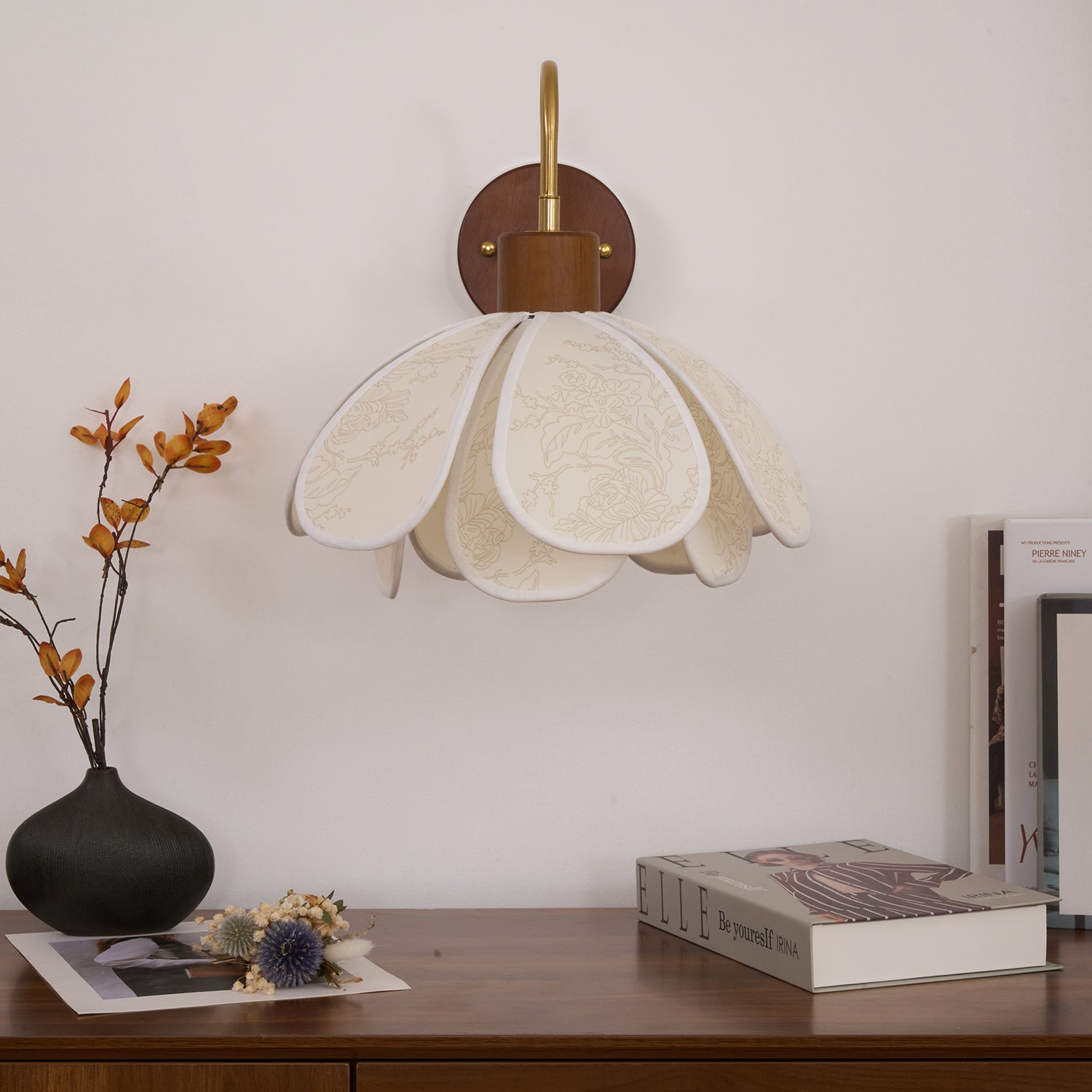 Ritta Lampada da Parete Vintage con Fiori
