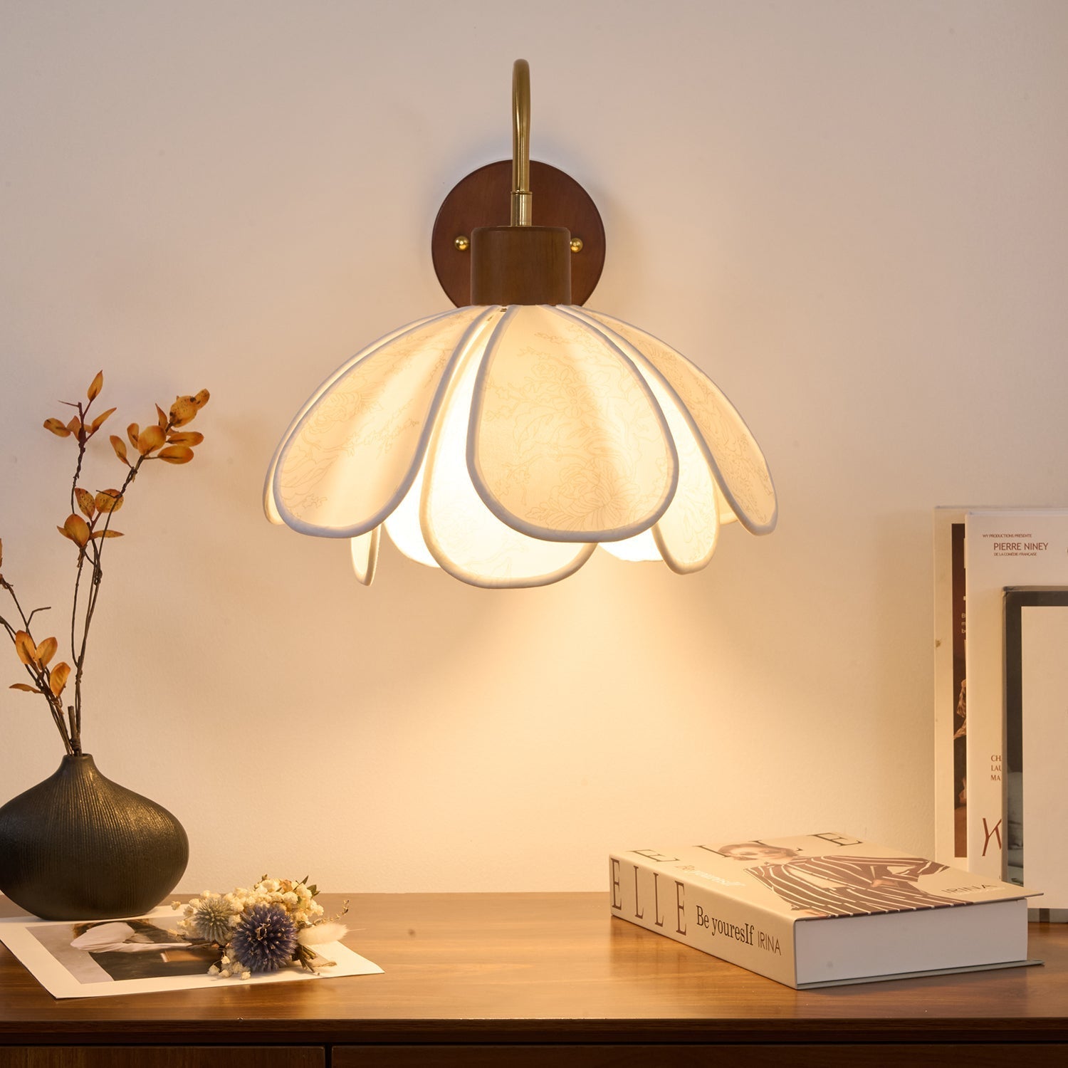 Ritta Lampada da Parete Vintage con Fiori