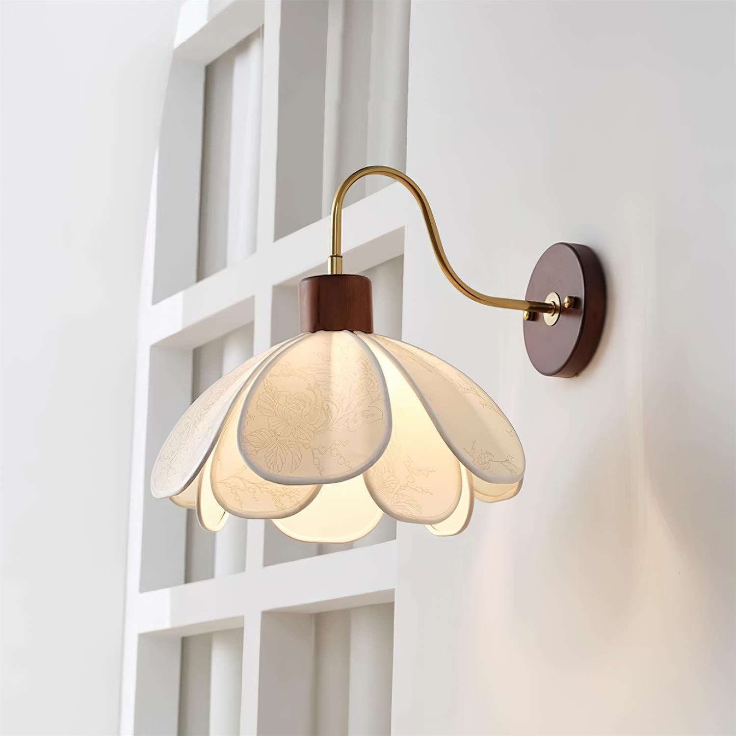 Ritta Lampada da Parete Vintage con Fiori
