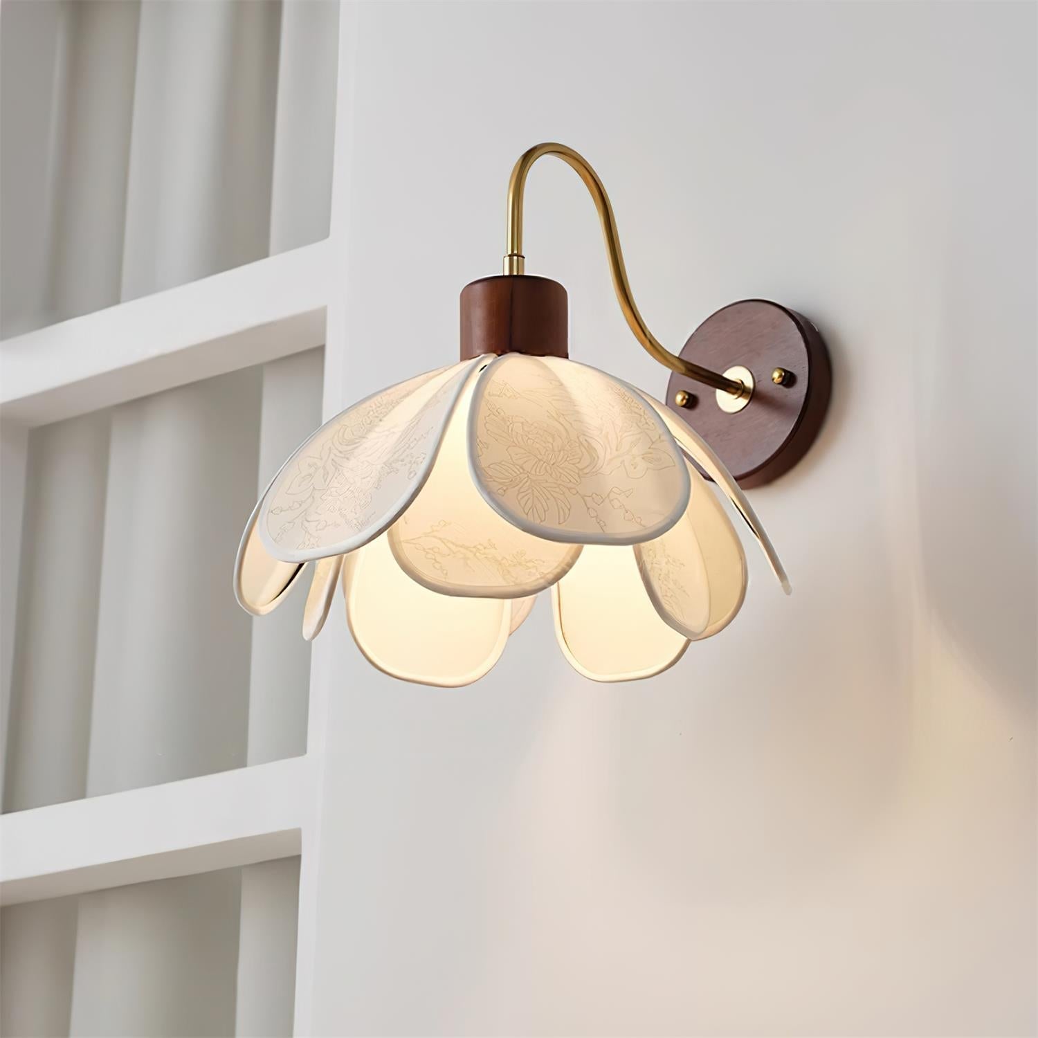 Ritta Lampada da Parete Vintage con Fiori