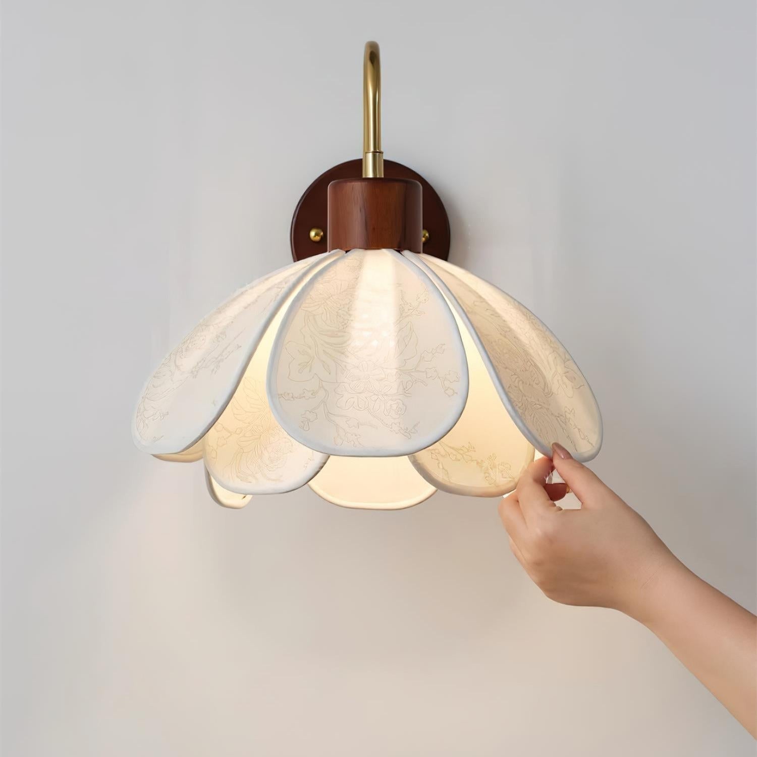 Ritta Lampada da Parete Vintage con Fiori
