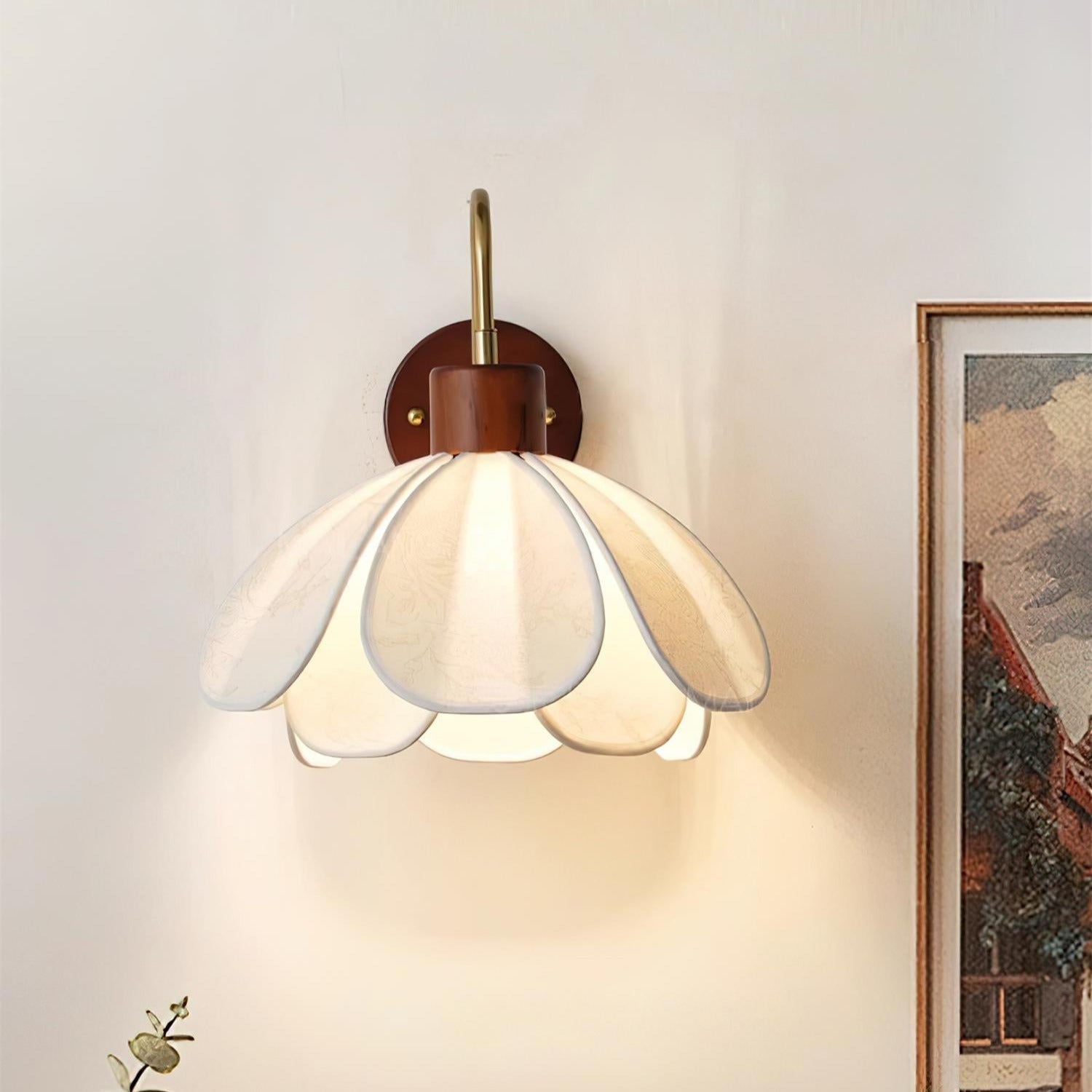 Ritta Lampada da Parete Vintage con Fiori