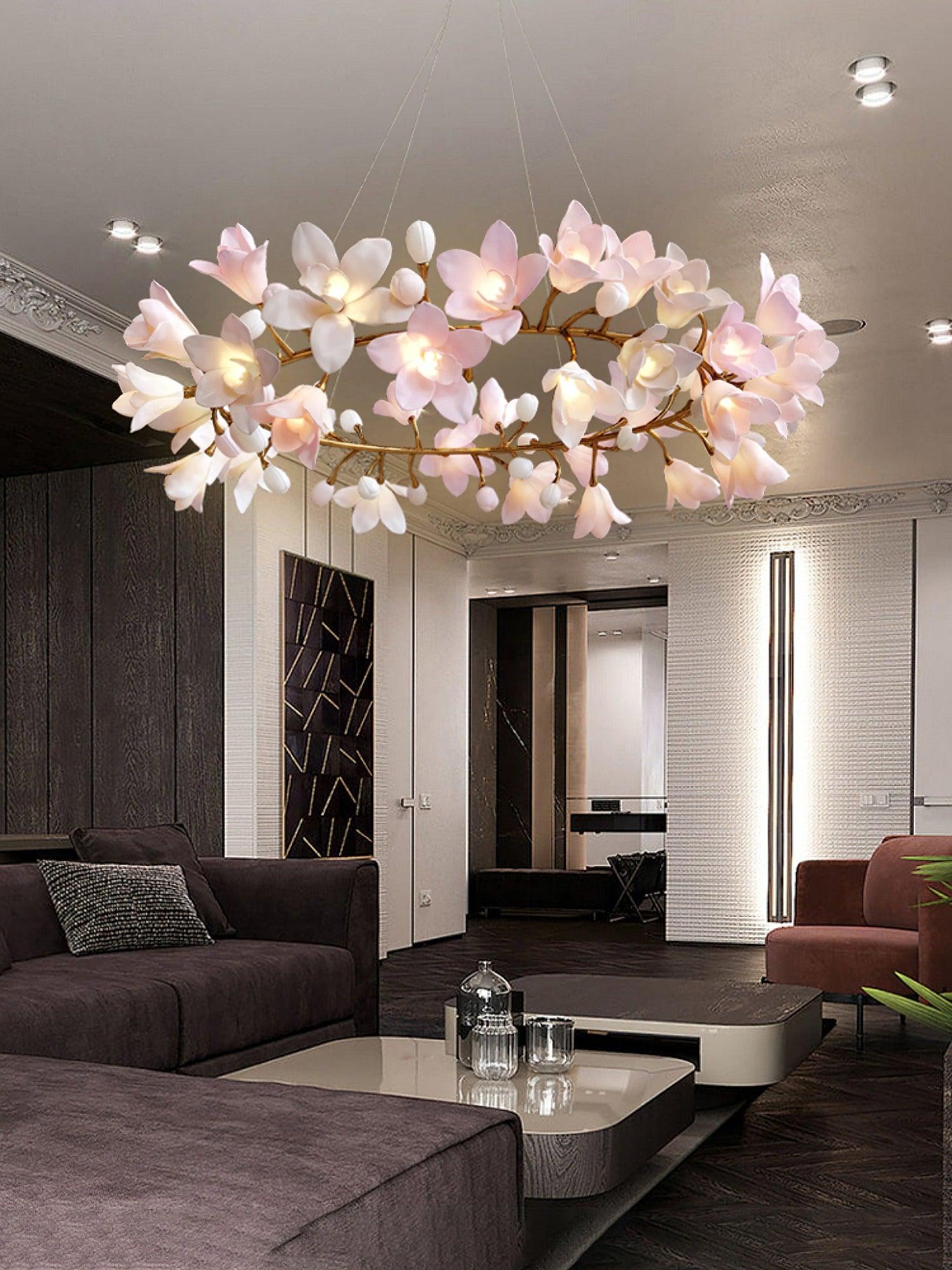 Circular Blossom Chandelier - Blowlighting