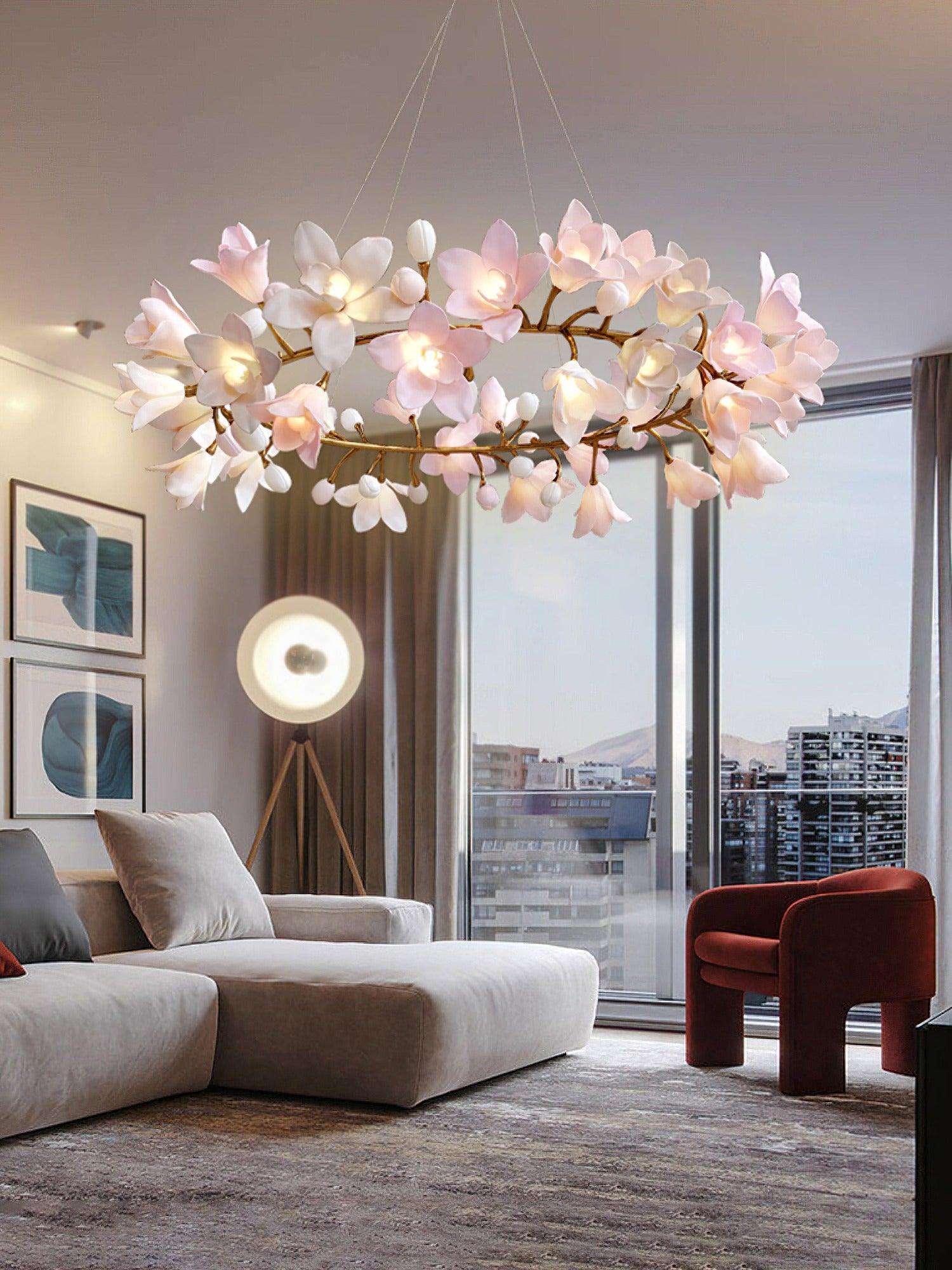 Circular Blossom Chandelier - Blowlighting