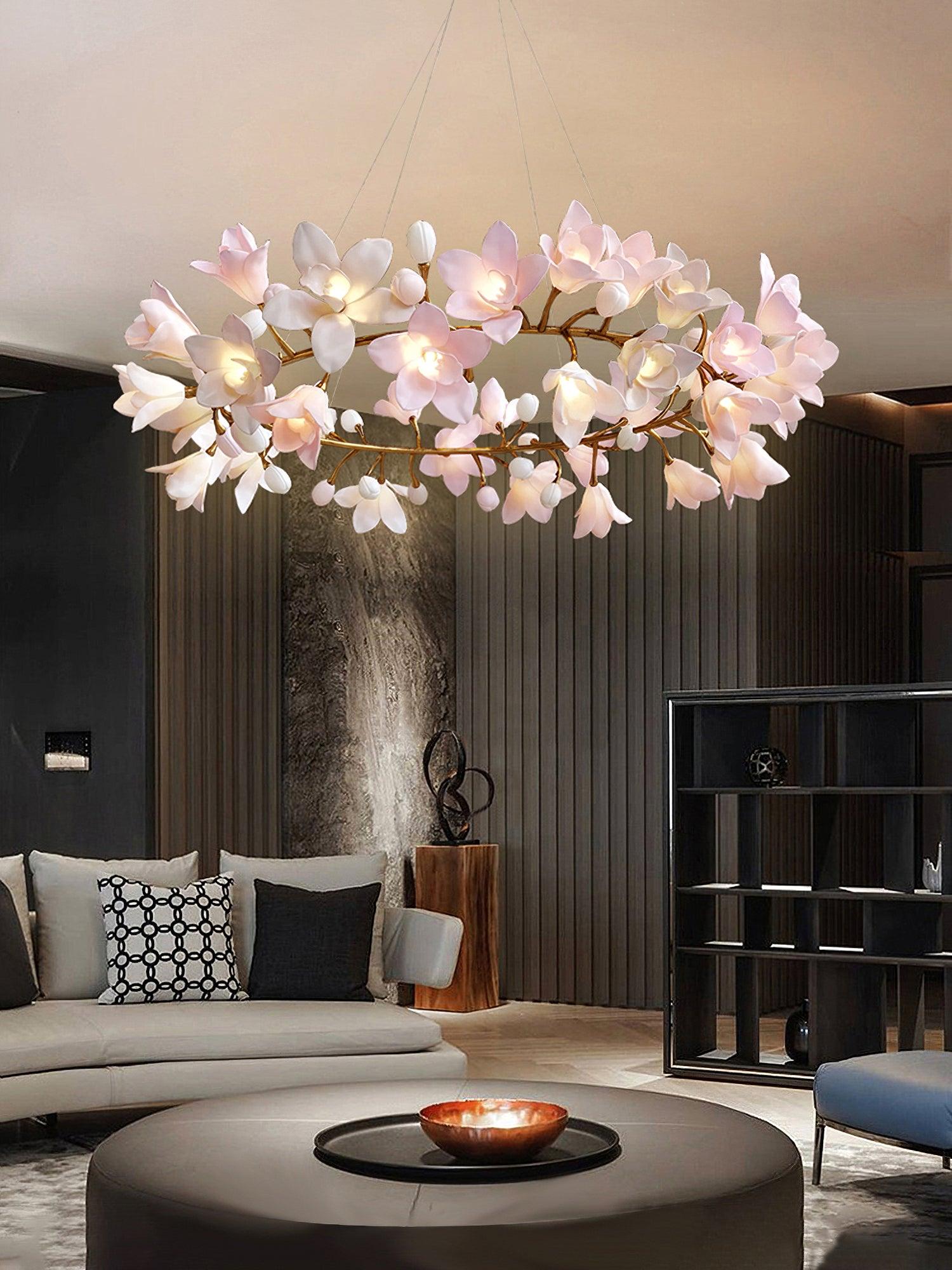 Circular Blossom Chandelier - Blowlighting