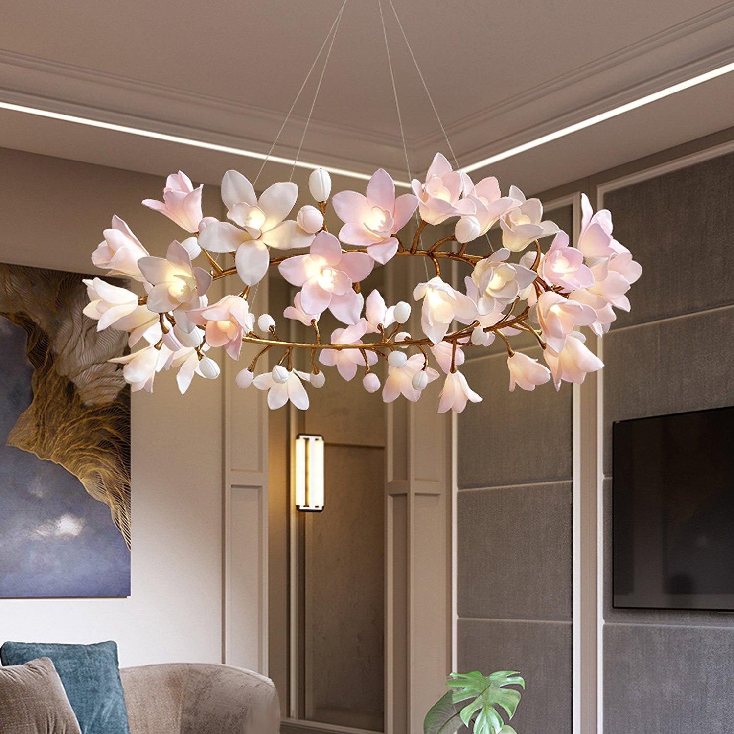 Circular Blossom Chandelier - Blowlighting