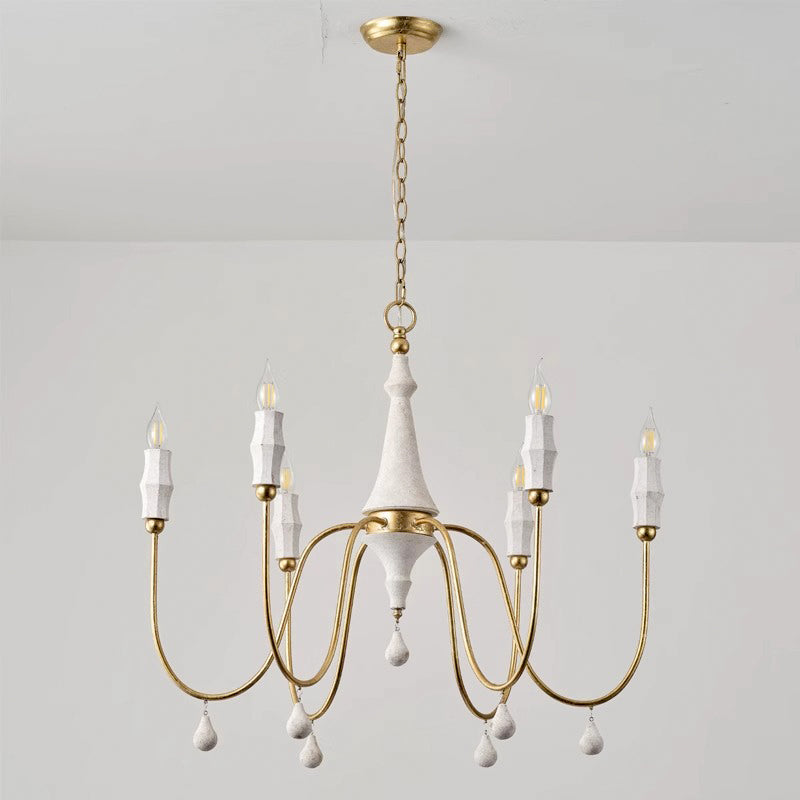 Arcad Vintage Industrial Wooden Metal Chandelier - Lamp Copper