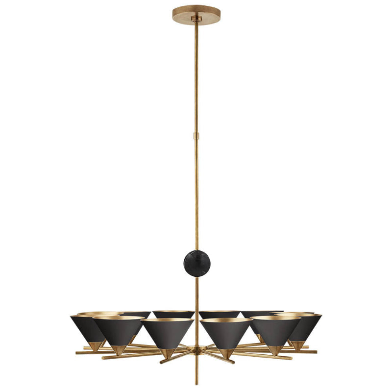 Bloom Large Vintage Marble Metal Chandelier - Lamp Copper