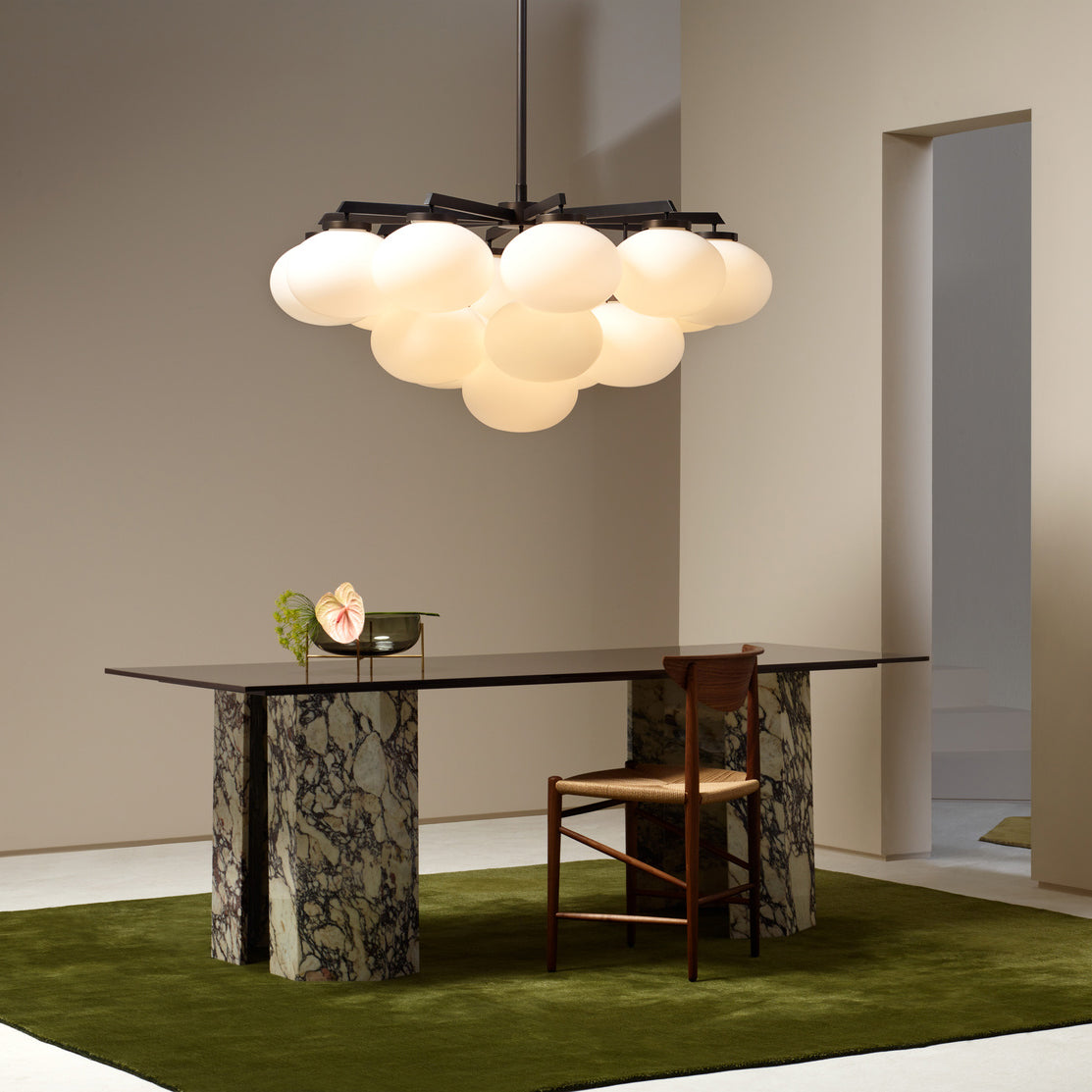 Edge Premium Elegance Brass Metal Glass Chandelier - Lamp Copper