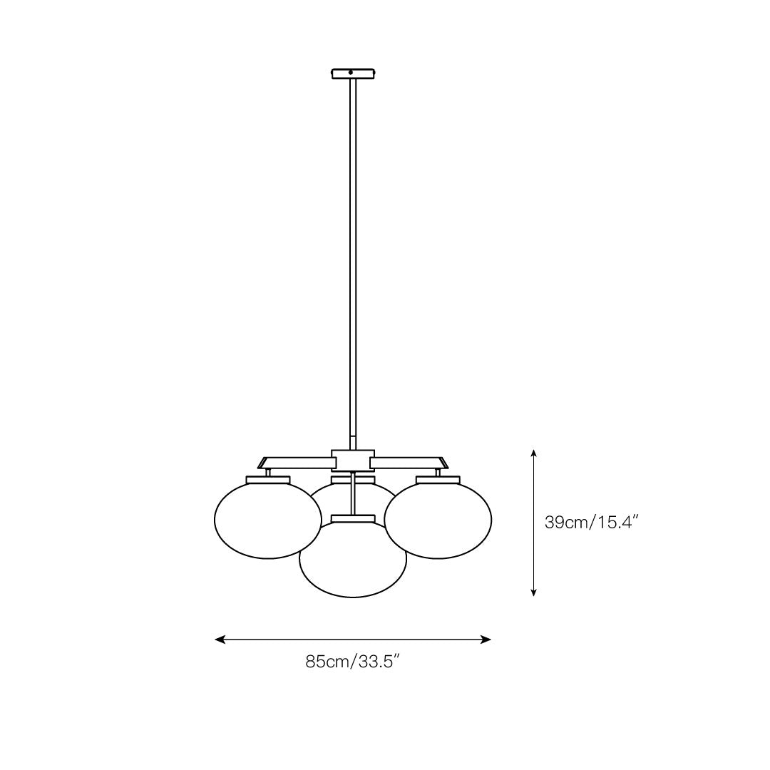 Edge Premium Elegance Brass Metal Glass Chandelier - Lamp Copper