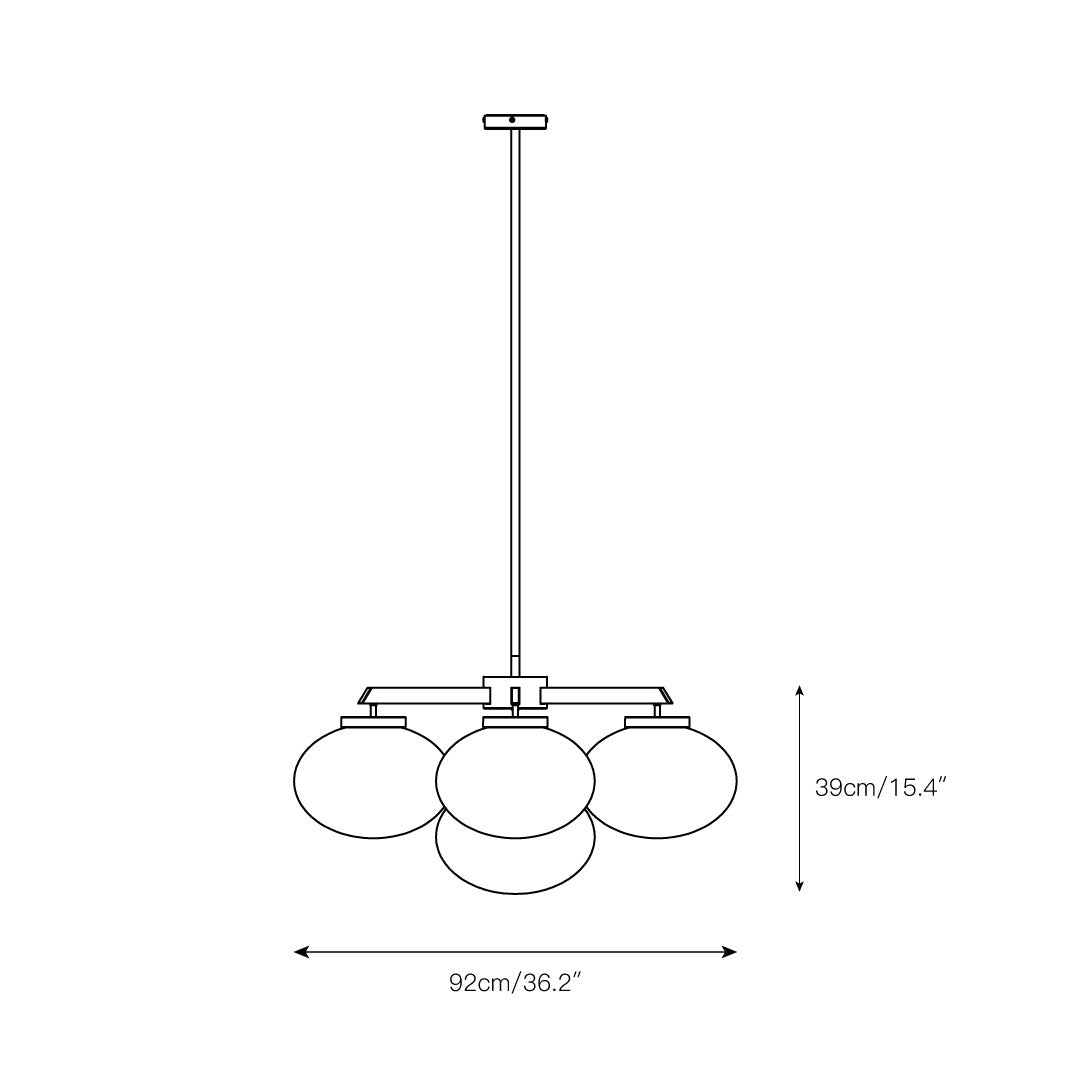 Edge Premium Elegance Brass Metal Glass Chandelier - Lamp Copper