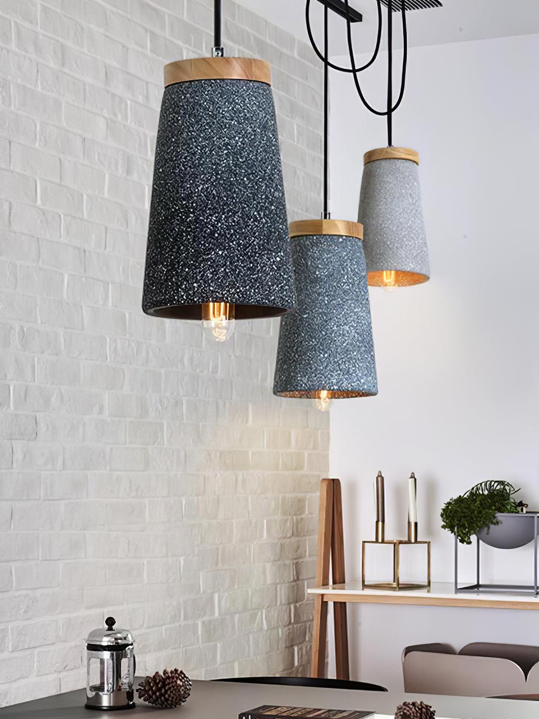 Coburg Wood Cement Pendant Light - Blowlighting