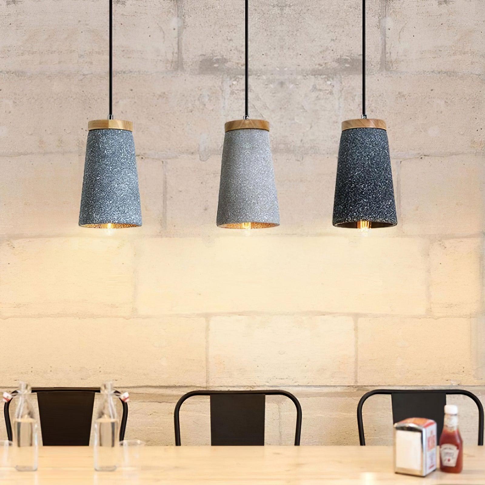 Coburg Wood Cement Pendant Light - Blowlighting