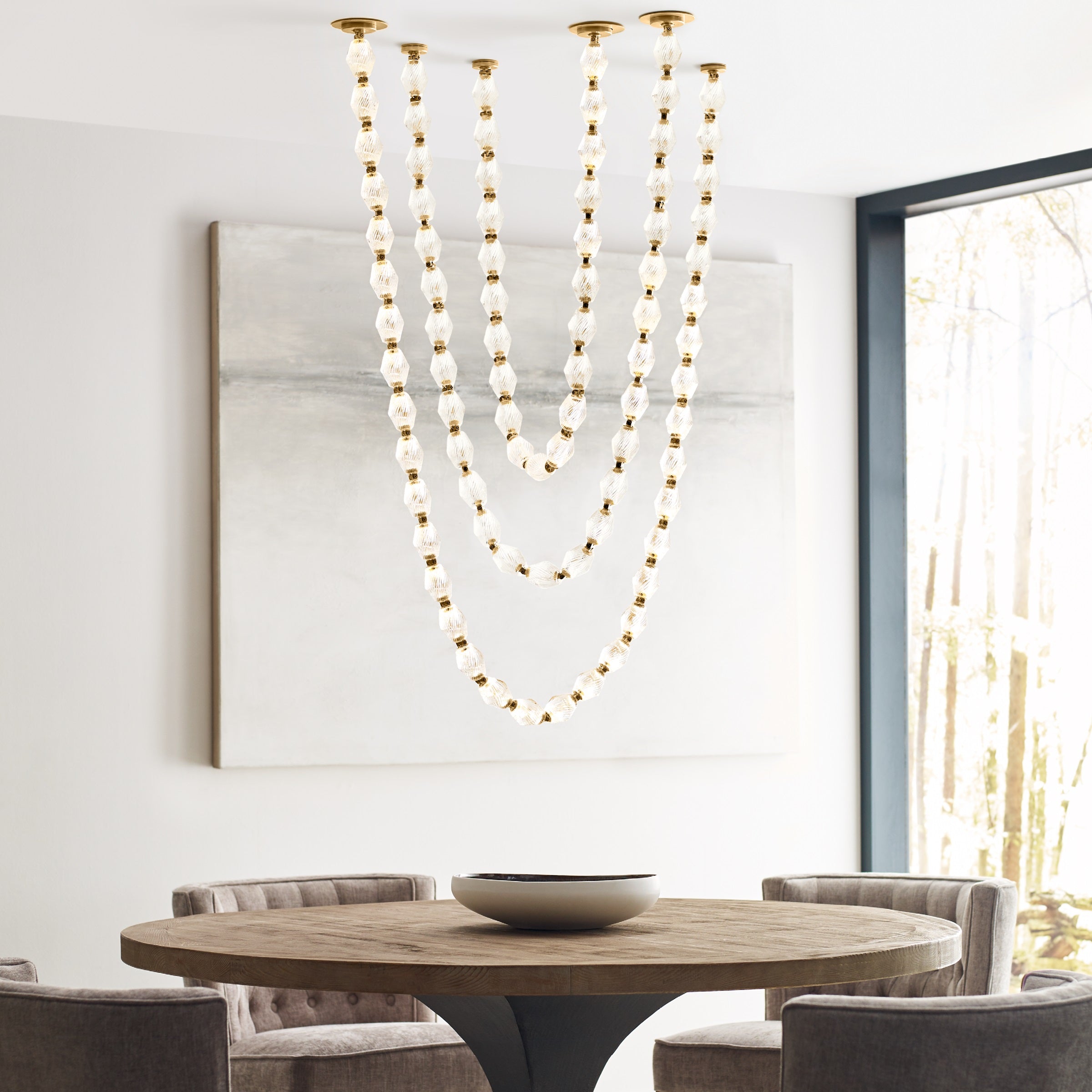 Karma Modern Minimalist Metal Glass Chandelier - Lamp Copper