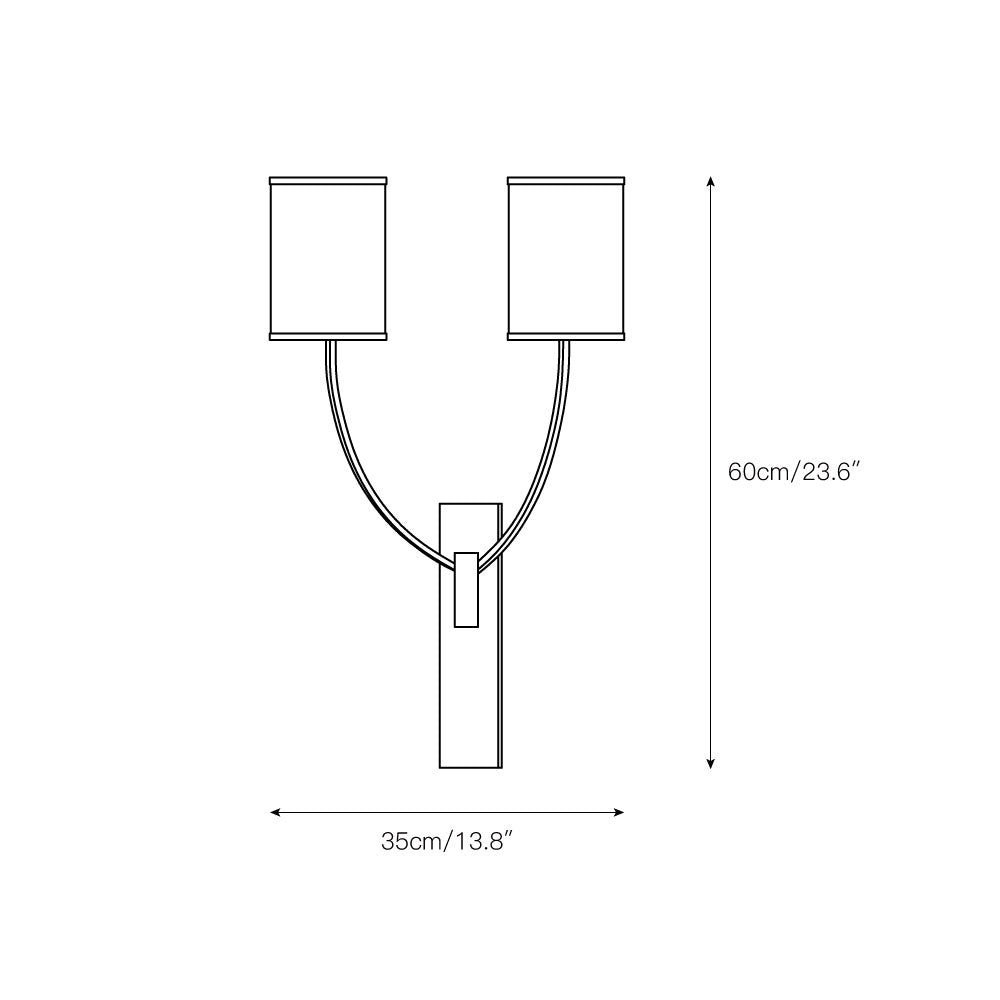 Slate Modern Minimalist Metal Fabric Wall Lamp - Lamp Copper