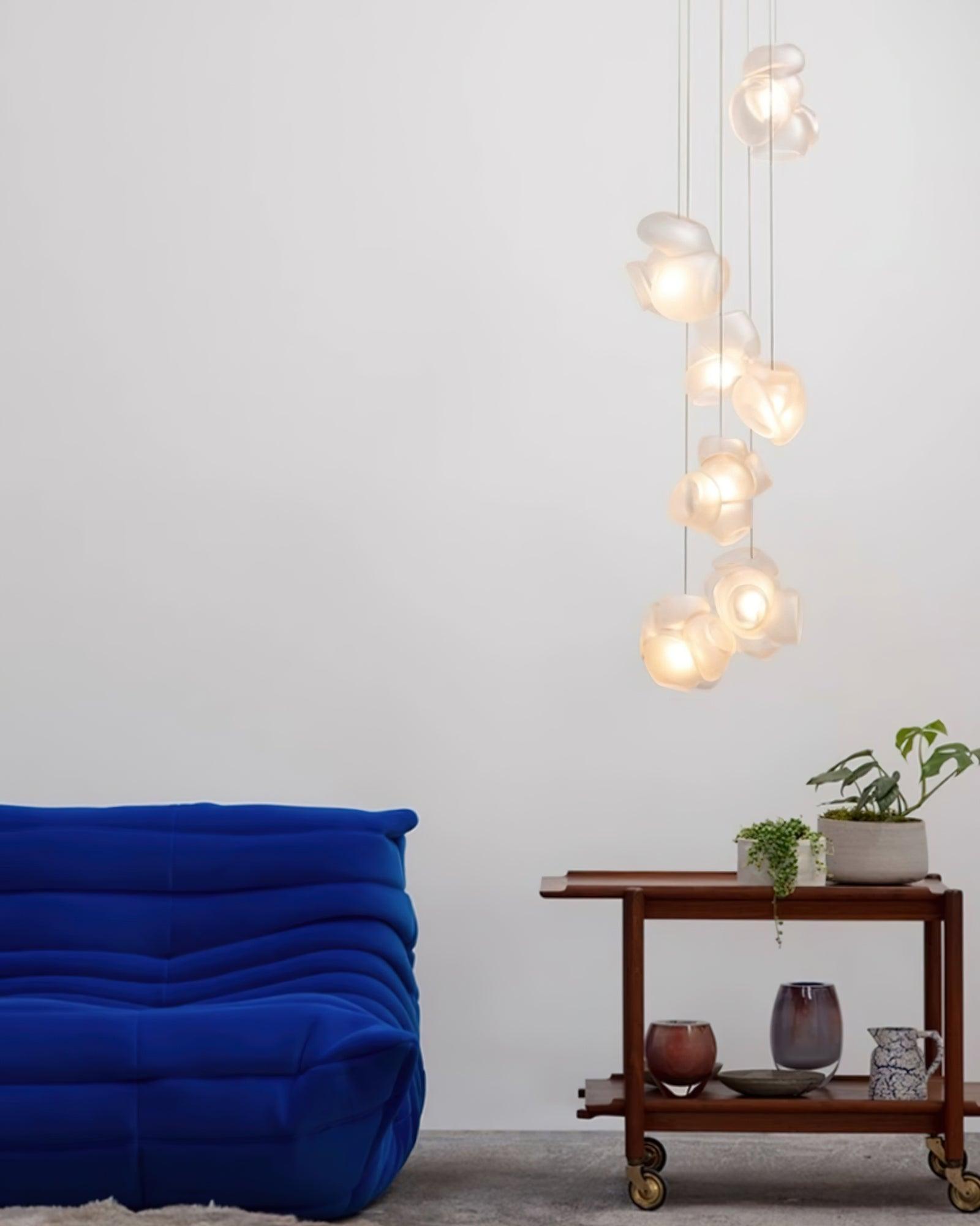 Zamarir Bubbles Cluster Metal Glass Pendant Light - Blowlighting