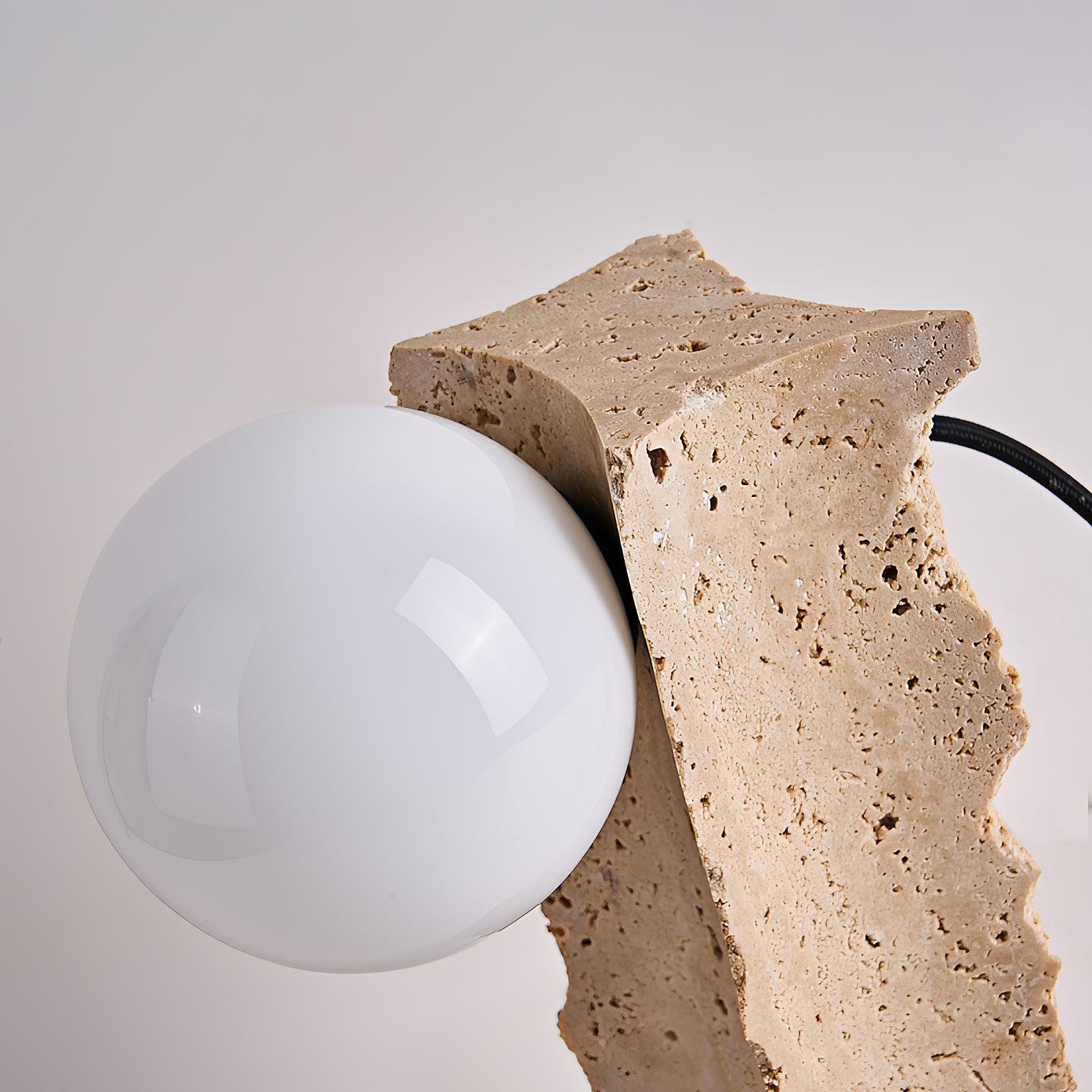 Conduit Travertine Table Lamp - Lamp Copper