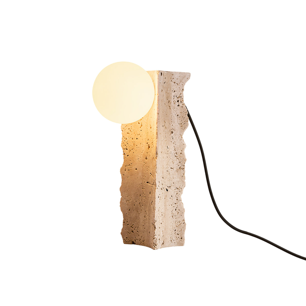 Conduit Travertine Table Lamp - Lamp Copper