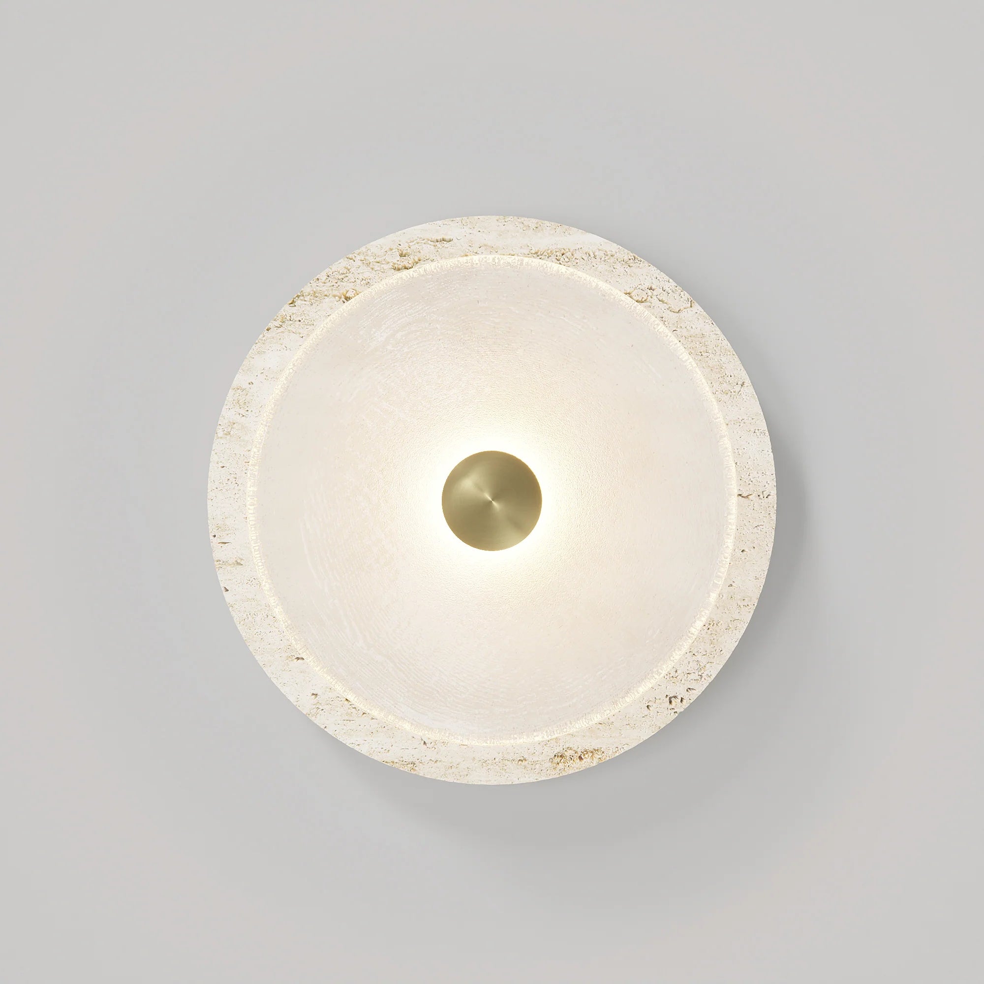 Ether Modern Minimalist Silver Metal Travertine Wall Lamp - Lamp Copper