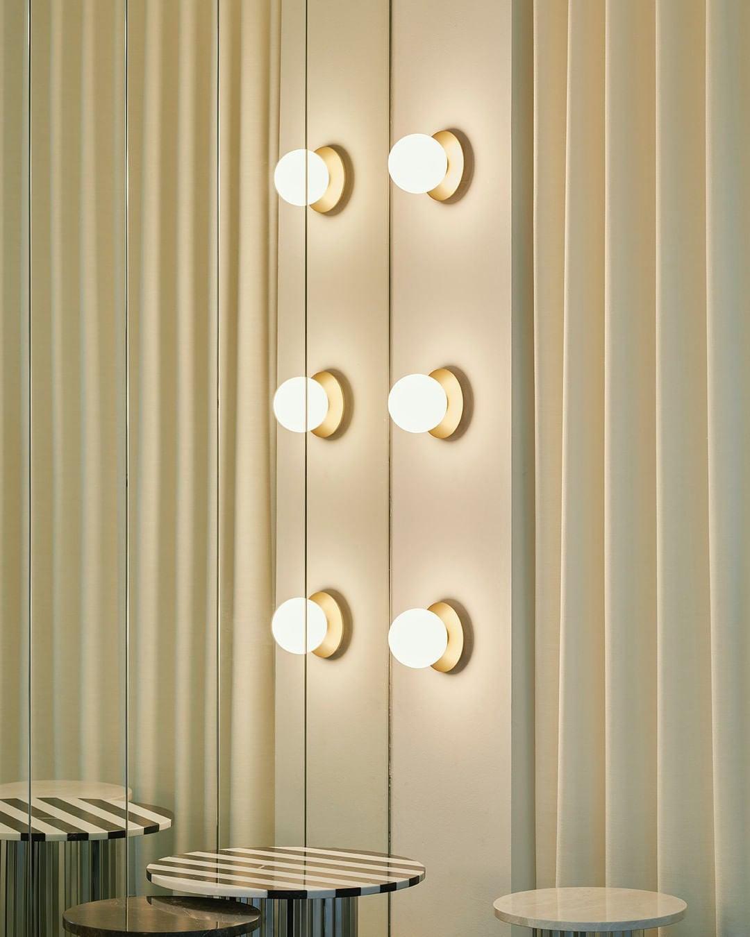 Haze Modern Minimalist Round Metal Glass Wall Lamp - Lamp Copper