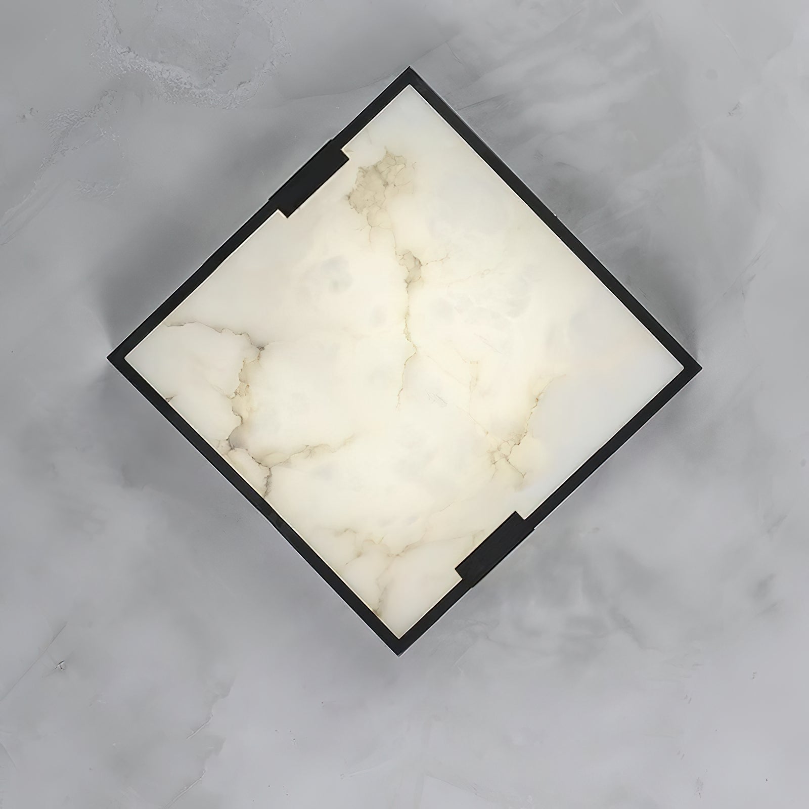 Muse Modern Minimalist Alabaster Flush Mount Ceiling Light - Lamp Copper