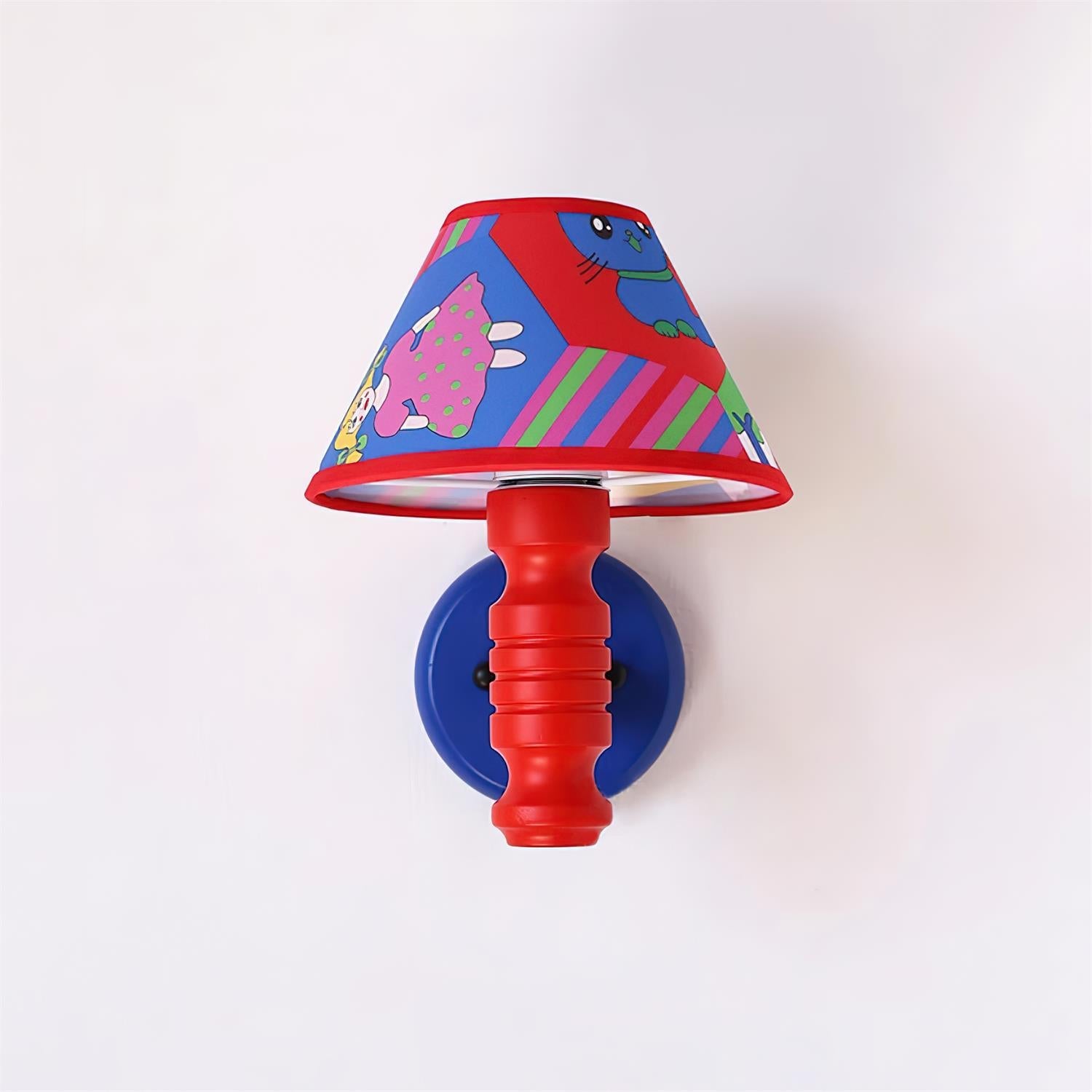 Wall Lamp with Cartoon Fabric Shade and Metal Arm Kids Room - Letslighting