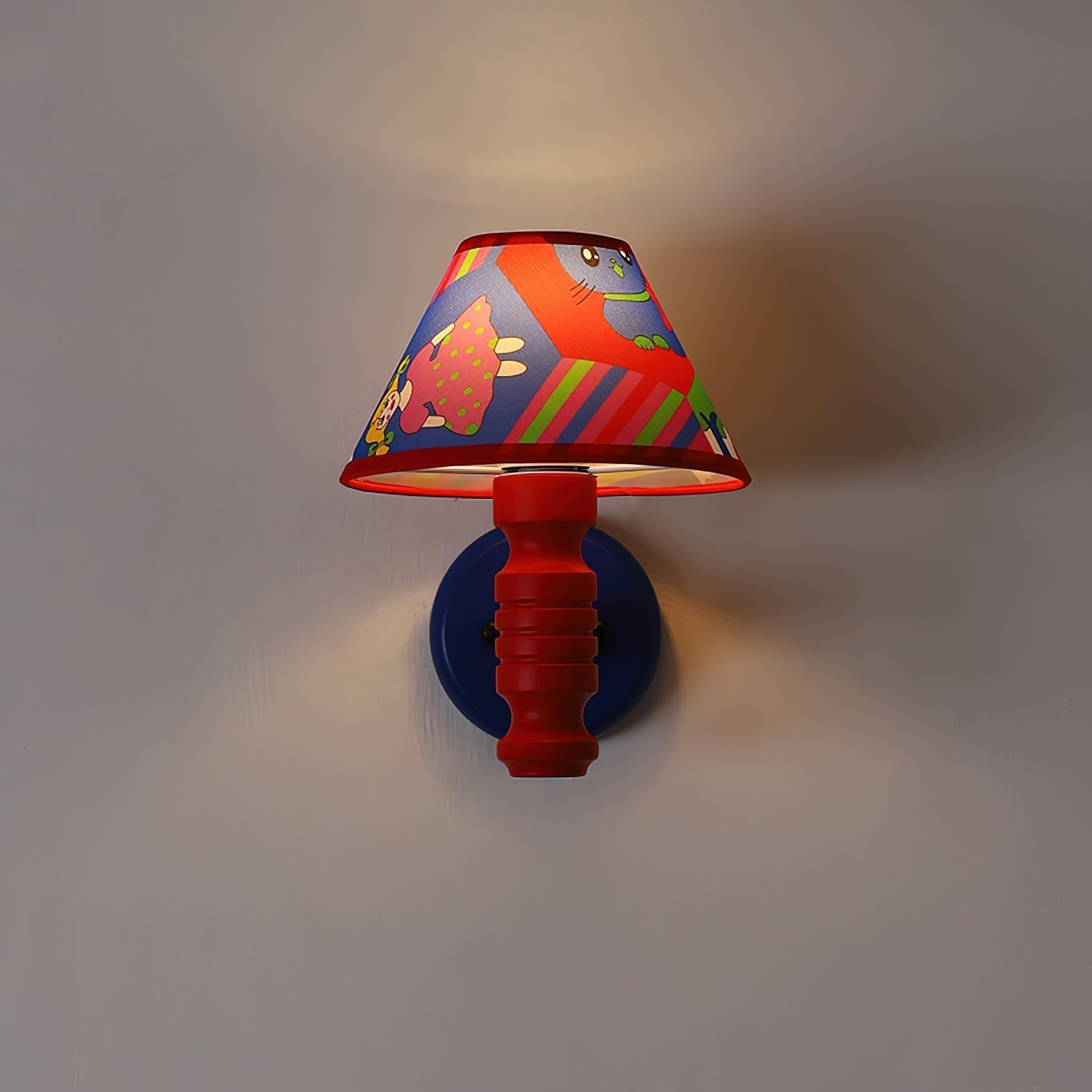 Wall Lamp with Cartoon Fabric Shade and Metal Arm Kids Room - Letslighting