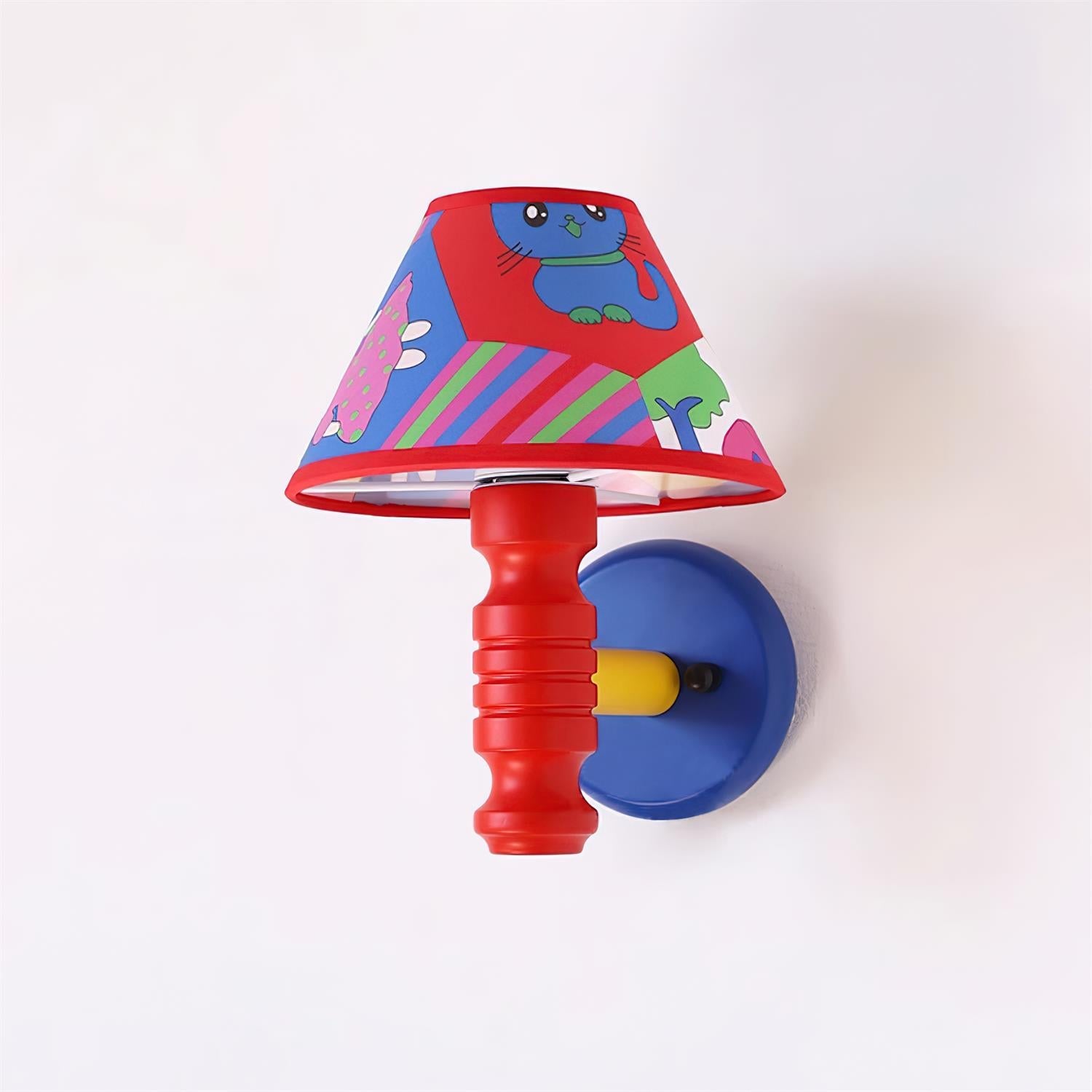 Wall Lamp with Cartoon Fabric Shade and Metal Arm Kids Room - Letslighting