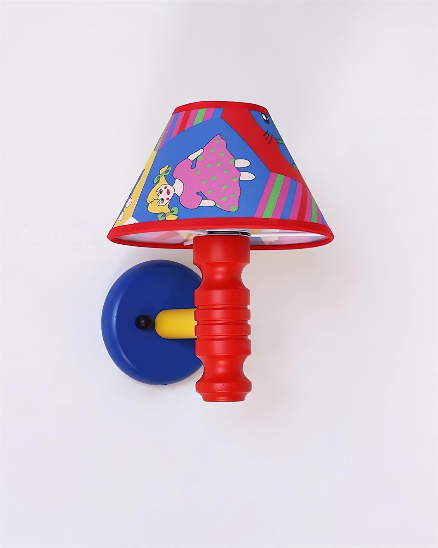 Wall Lamp with Cartoon Fabric Shade and Metal Arm Kids Room - Letslighting