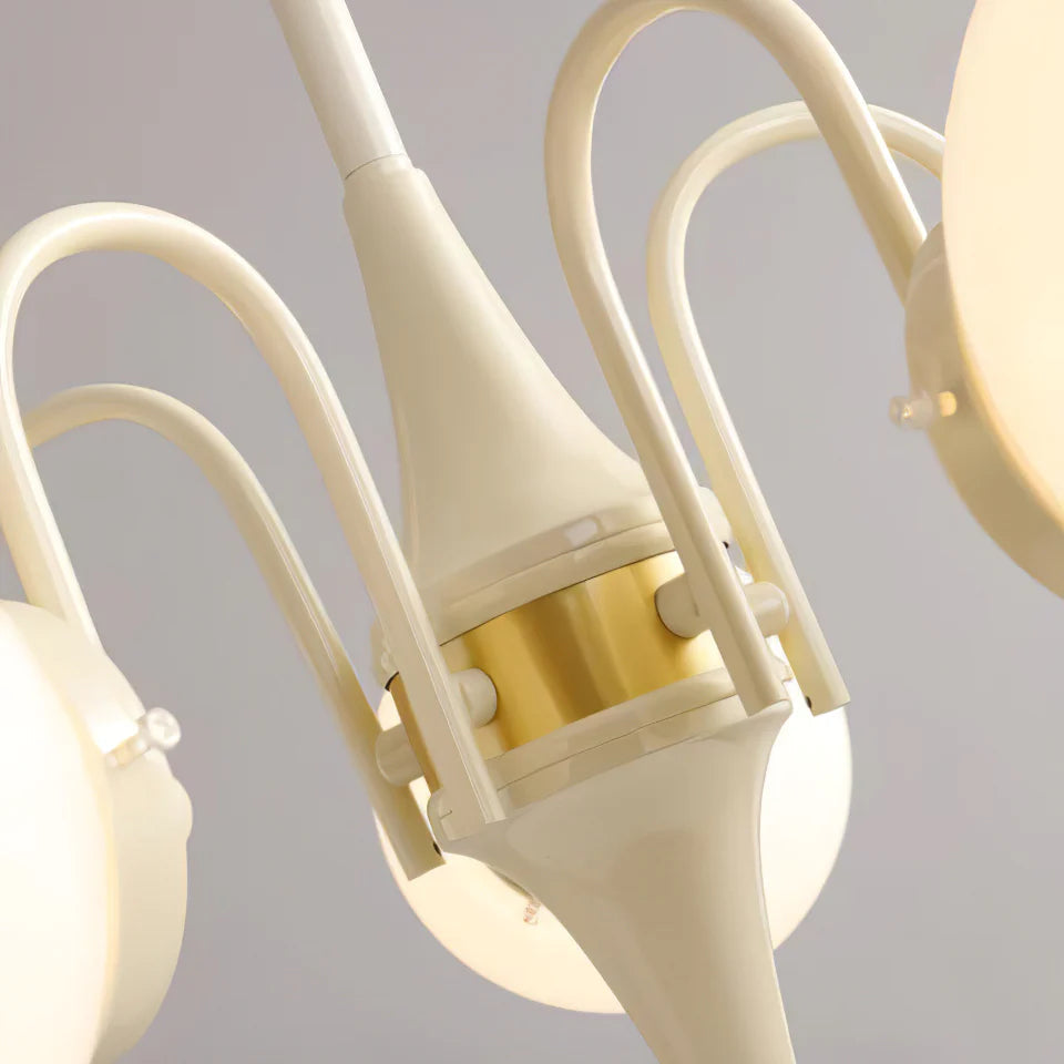 Valentina Moderno Metallo/Vetro Lux Lampadario Oro/Rosso Soggiorno
